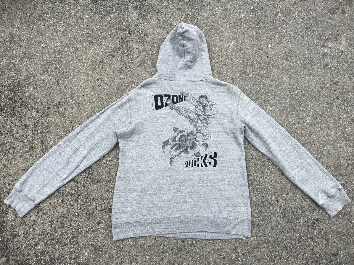 Vintage Vintage 90s Ozone Rocks Japan Grey Hoodie Sweater Size US M / EU 48-50 / 2 - 17 Thumbnail