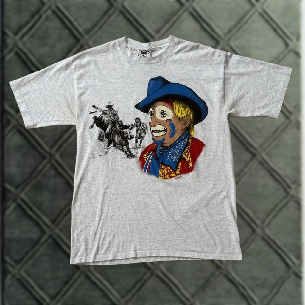 Vintage VINTAGE 90s Buffalo Shirt Large Western Cowboy Texas Barrelman Rodeo Clown Blue Size US L / EU 52-54 / 3 - 1 Thumbnail