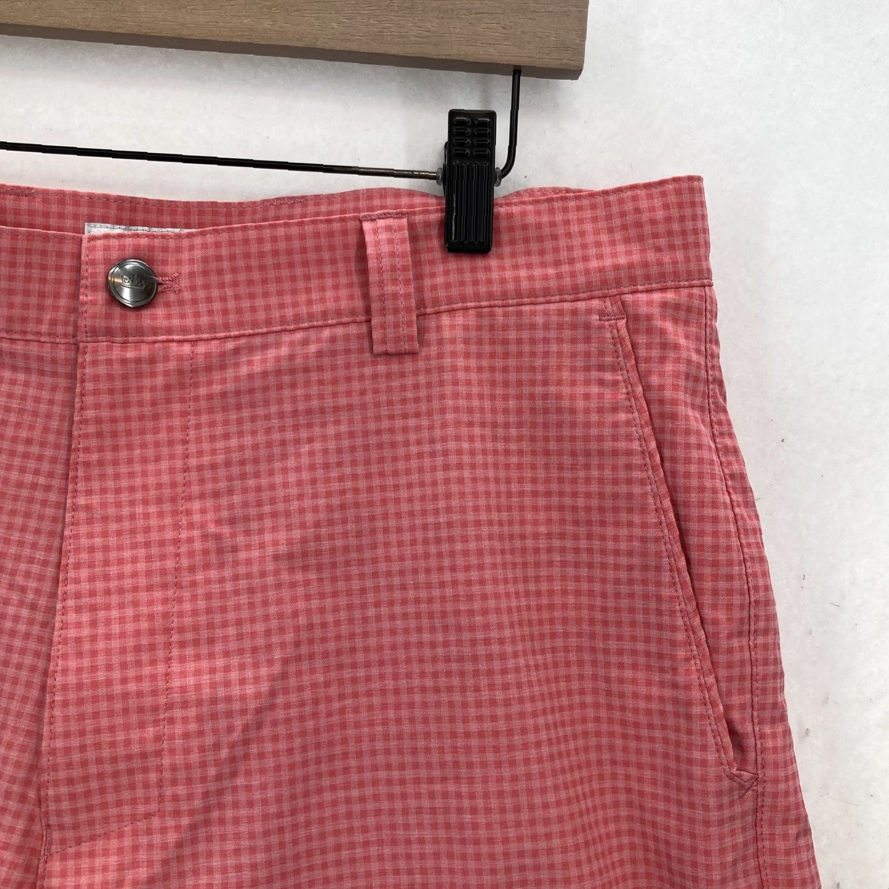 Peter Millar Peter Millar Mens Shorts 32 Gingham Performance Golf Stretch Lightweight Summer Size US 32 / EU 48 - 3 Thumbnail