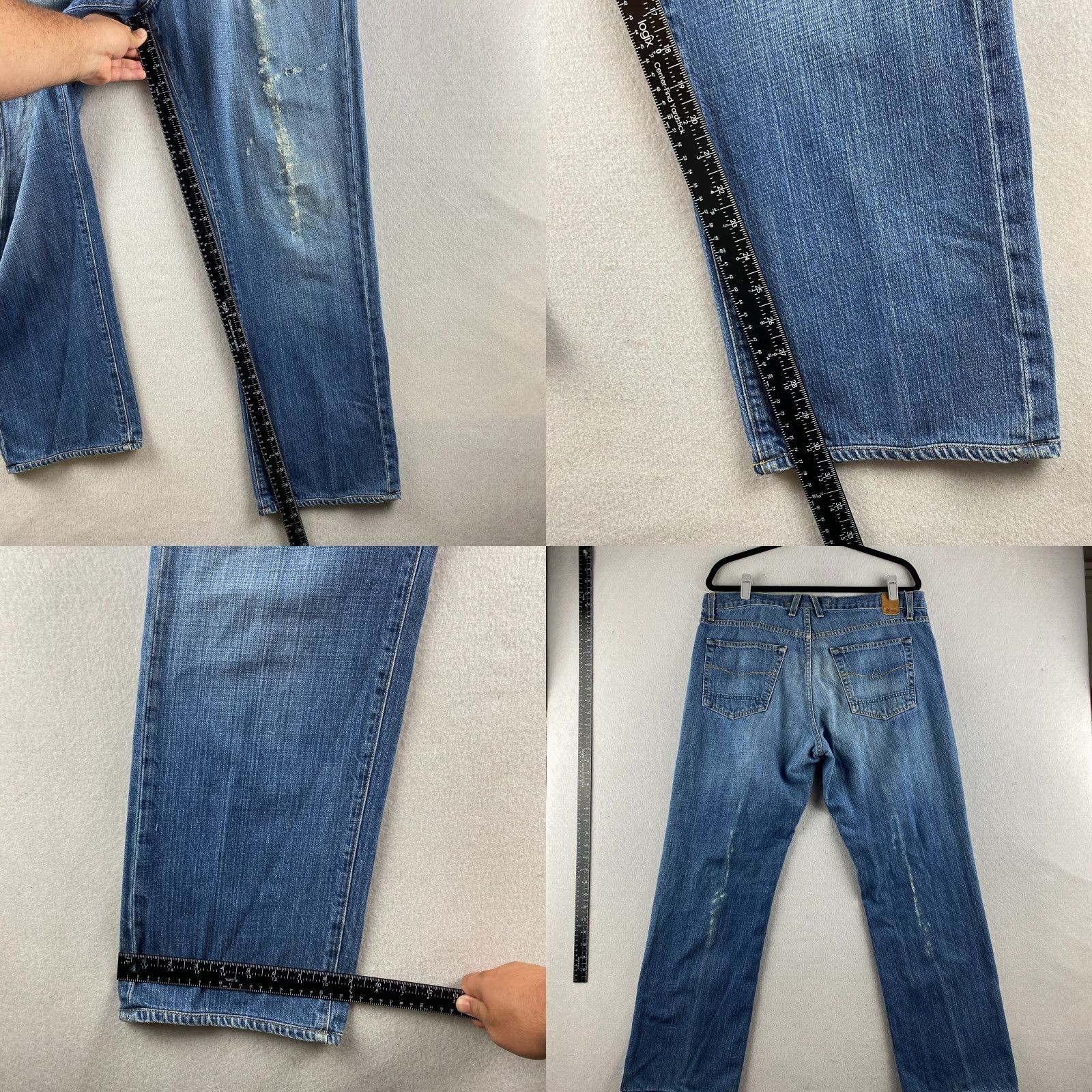 Denime VINTAGE Agave Jeans Mens 36 Blue Relaxed Straight Distressed Denim Dark Size US 36 / EU 52 - 9 Thumbnail