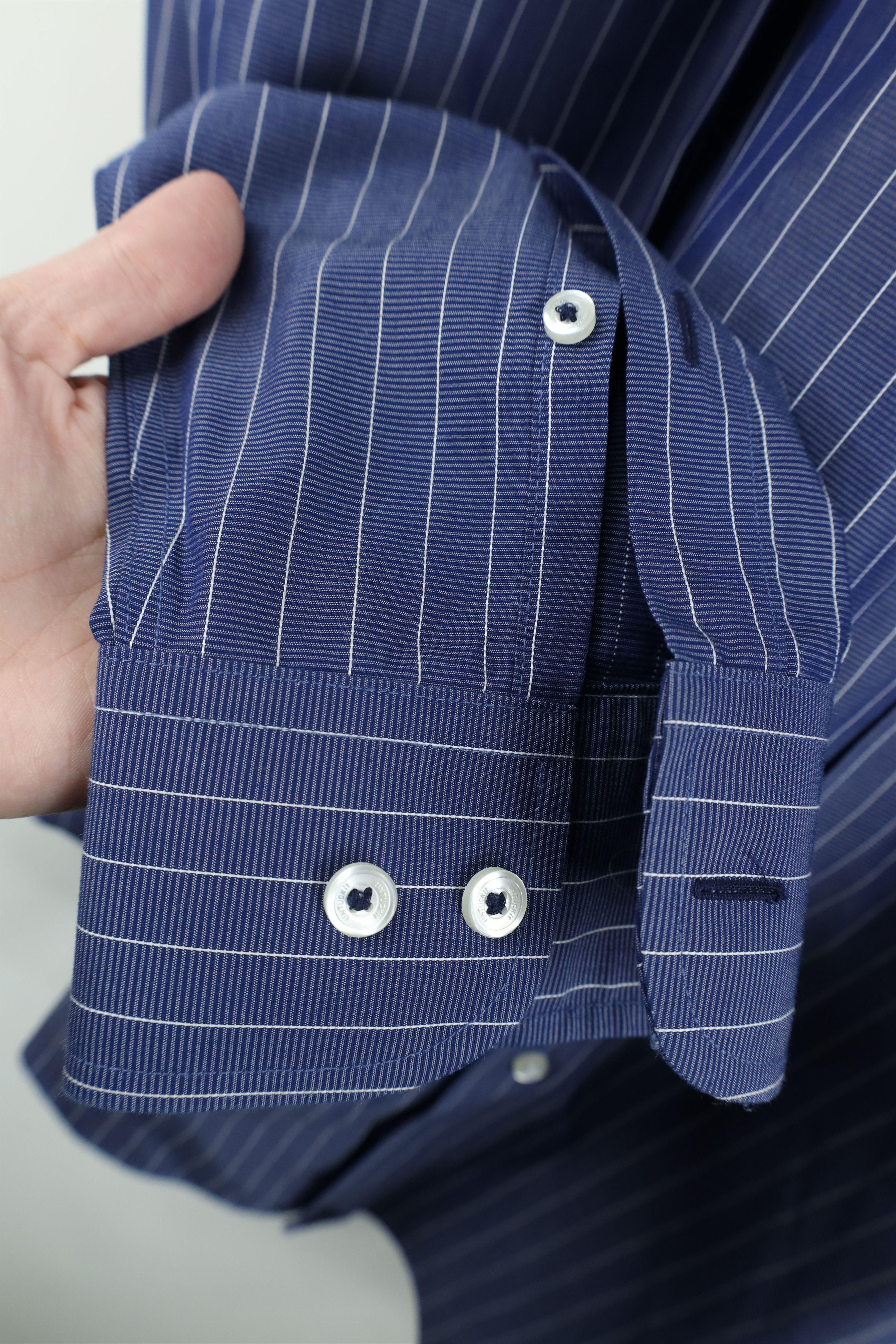 UNTUCKit Untuckit Pinstriped Collared Button Dress Shirt Blue Size US XXL / EU 58 / 5 - 5 Thumbnail
