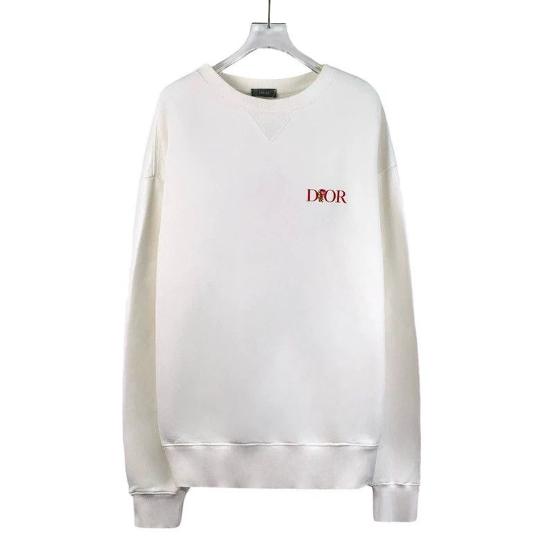 Dior Dior White letter rose embroidered cotton round-neck long-s Size US S / EU 44-46 / 1 - 1 Thumbnail