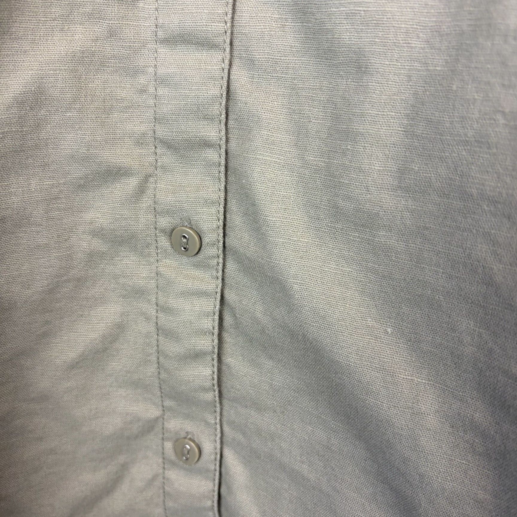 CO D&Co. Denim Co Button-Up Tunic Shirt Womens 3X Beige Solid Short Sleeve Collared Casual Size XXL / US 16-18 / IT 52-54 - 5 Thumbnail