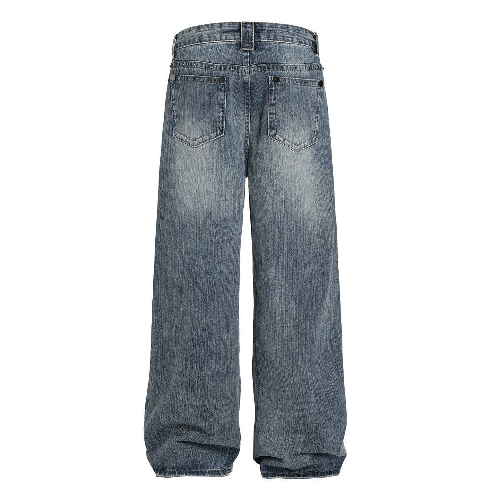Japanese Brand × Jean Men's loose washed beaded straight jeans Size US 32 / EU 48 - 3 Thumbnail