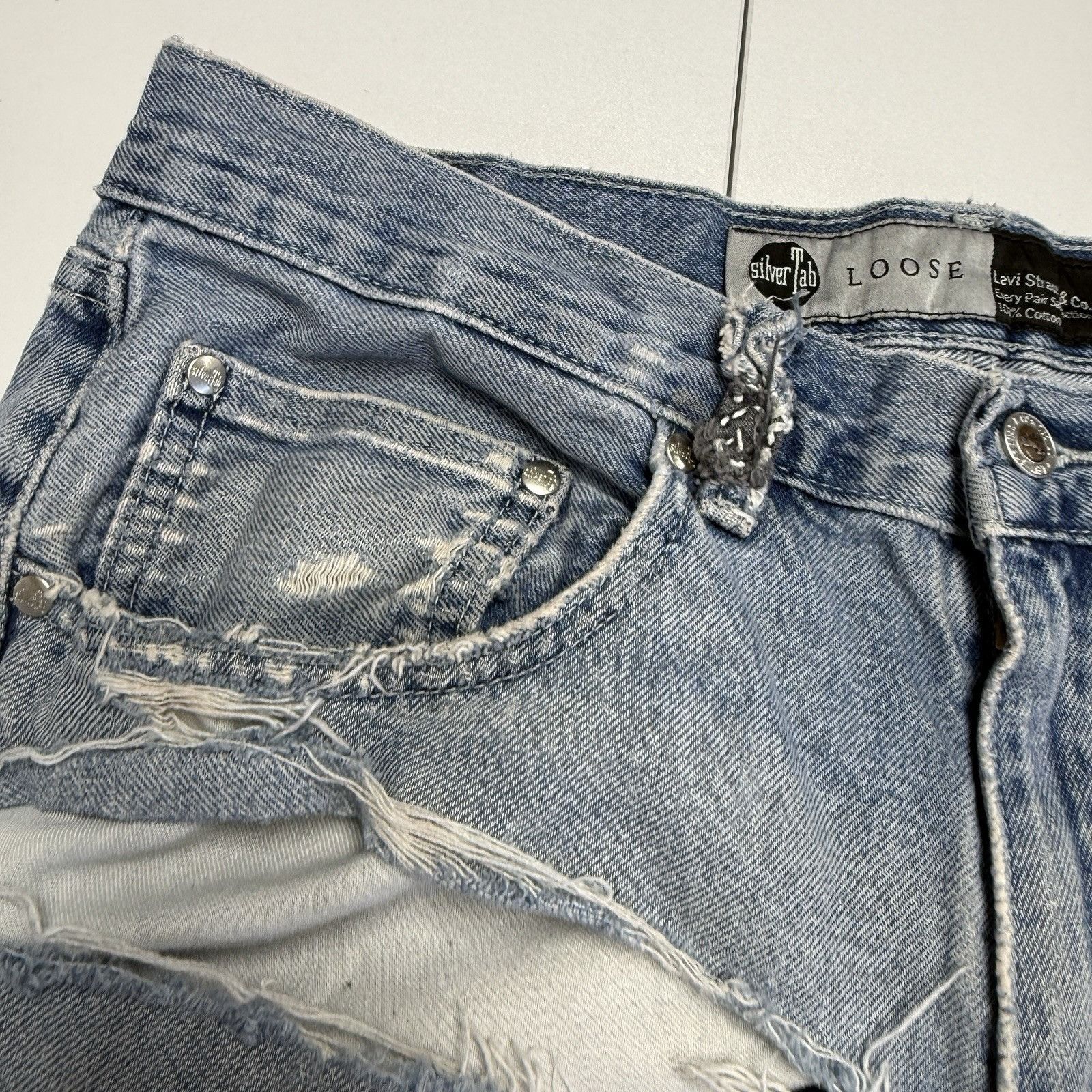 Levi's Vintage Levi Silvertab Loose Jeans Mens 34x30 Y2K Skate Grun Size US 34 / EU 50 - 3 Thumbnail