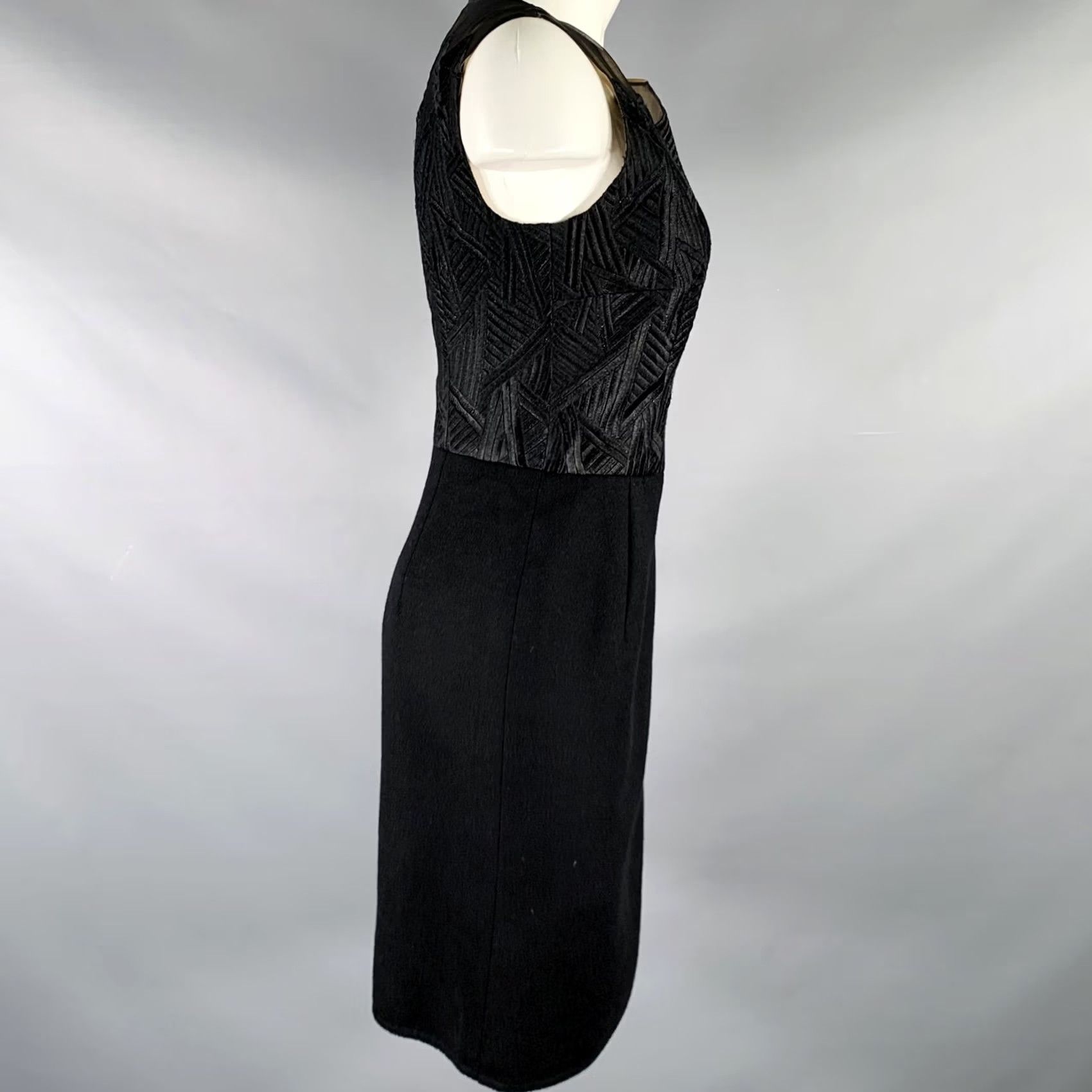 Akris AKRIS Size 8 Black Silk Cashmere Sleeveless Below Knee Dress Women Size M / US 6-8 / IT 42-44 - 3 Thumbnail