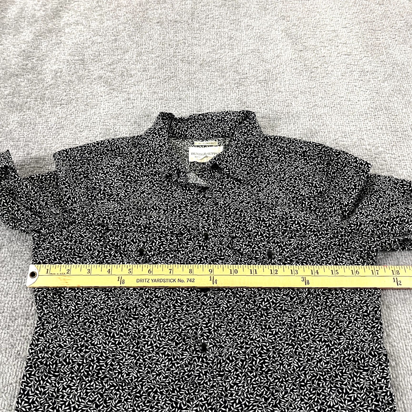 Vintage DENIM & SUPPLY RALPH LAUREN Shirt WomenS Small Cowgirl Pearl Snap Black Brown Size S / US 4 / IT 40 - 4 Thumbnail
