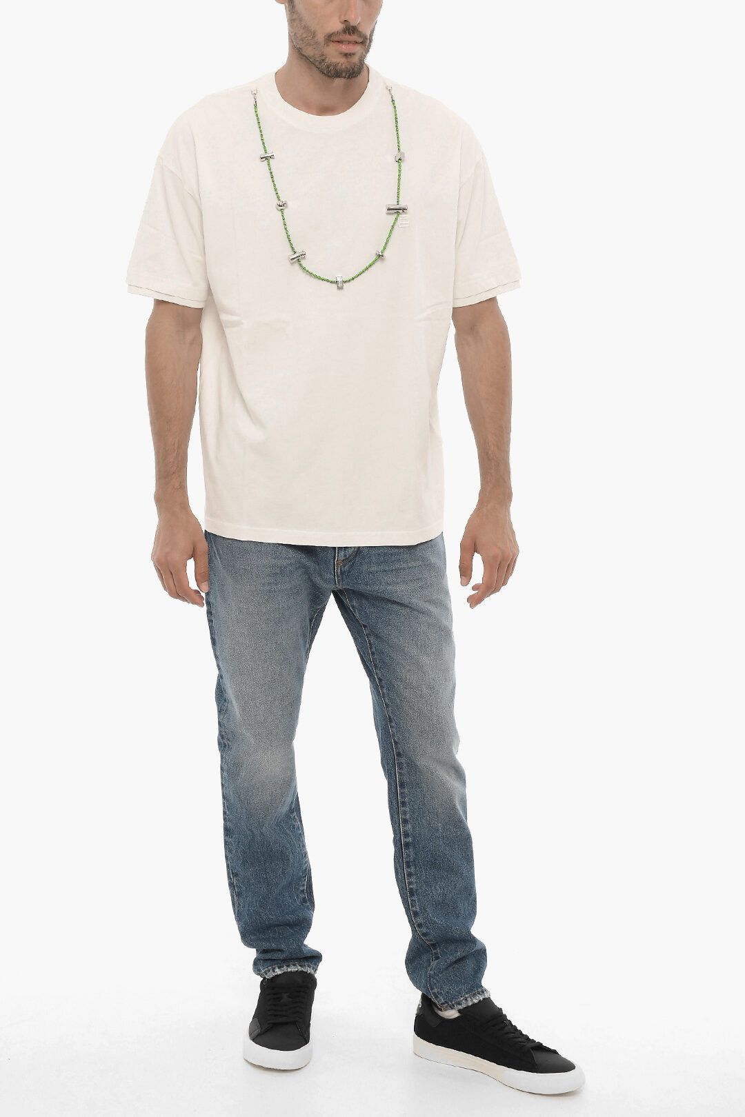 Ambush Design og1mm0925 Cotton Crewneck T-Shirt in White Size US XL / EU 56 / 4 - 4 Thumbnail