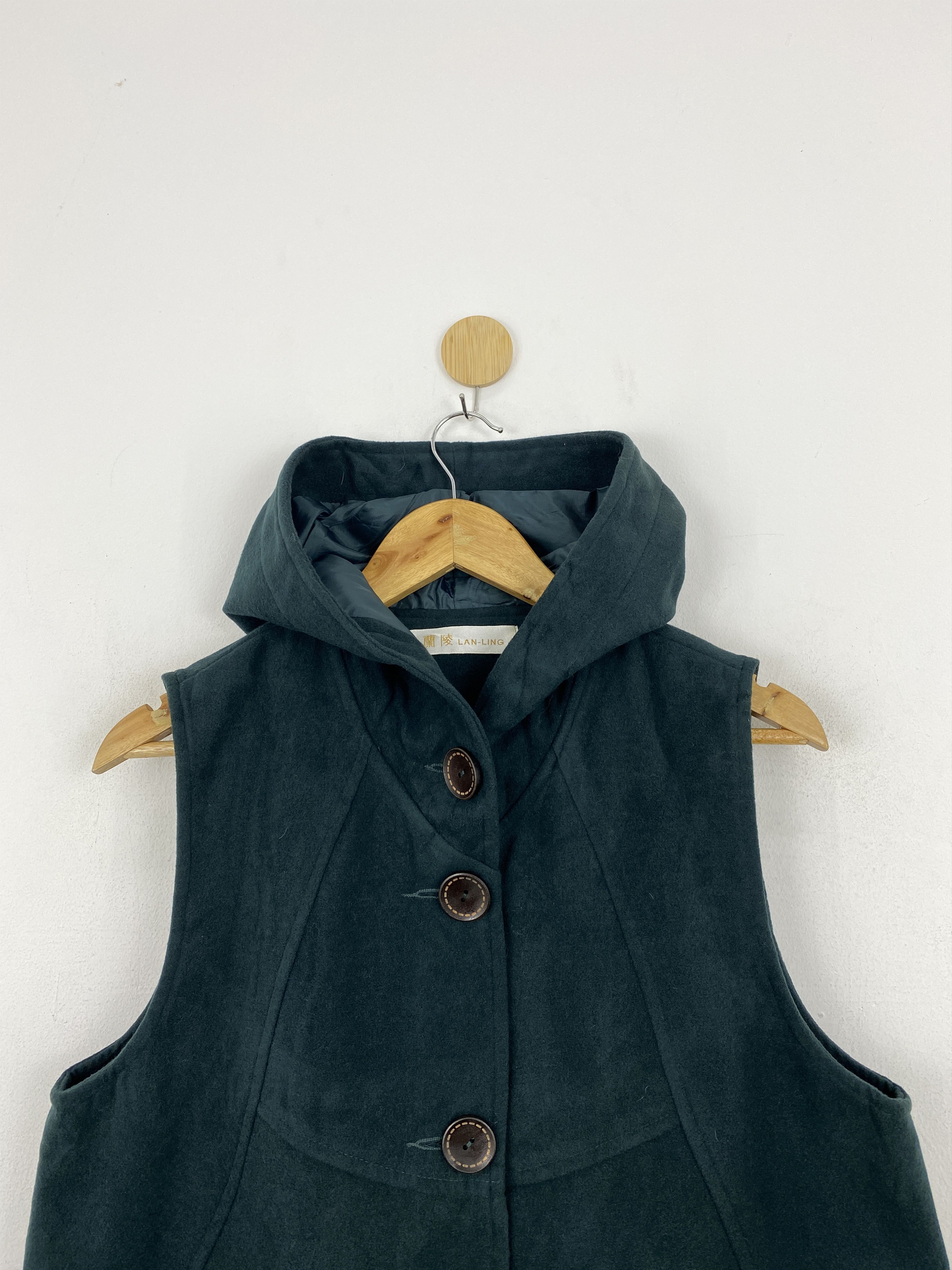 Japanese Brand Vintage Japanese Brand Hooded Green Vest Jacket JA0130 Size US XL / EU 56 / 4 - 3 Thumbnail