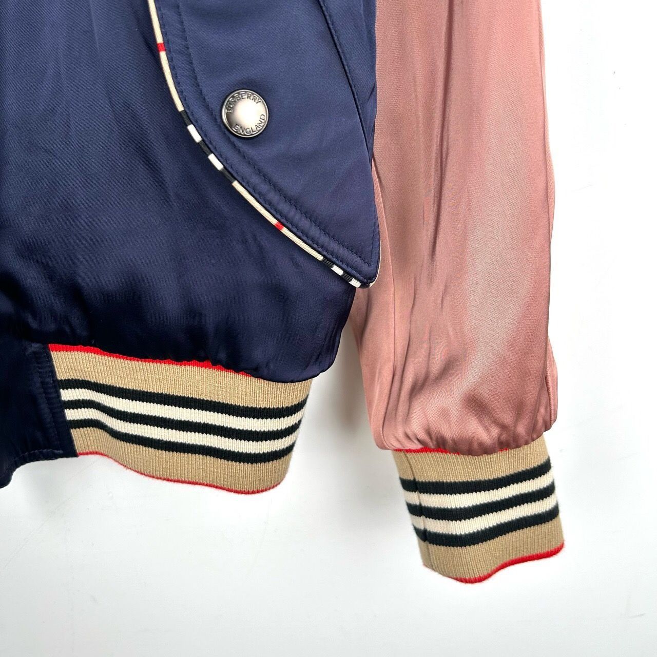 Burberry Burberry Logo Color-Blocked Nylon Baseball Jacket with Zip, Size US S / EU 44-46 / 1 - 5 Thumbnail