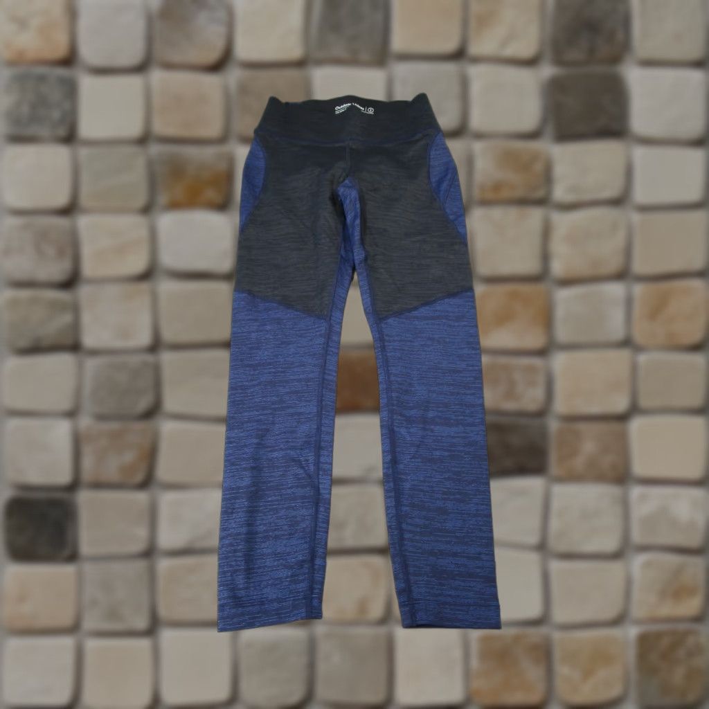Outdoor Voices Outdoor Voices Leggings Womens Small Black & Blue Colorblock Compression Size 28" / US 6 / IT 42 - 1 Thumbnail
