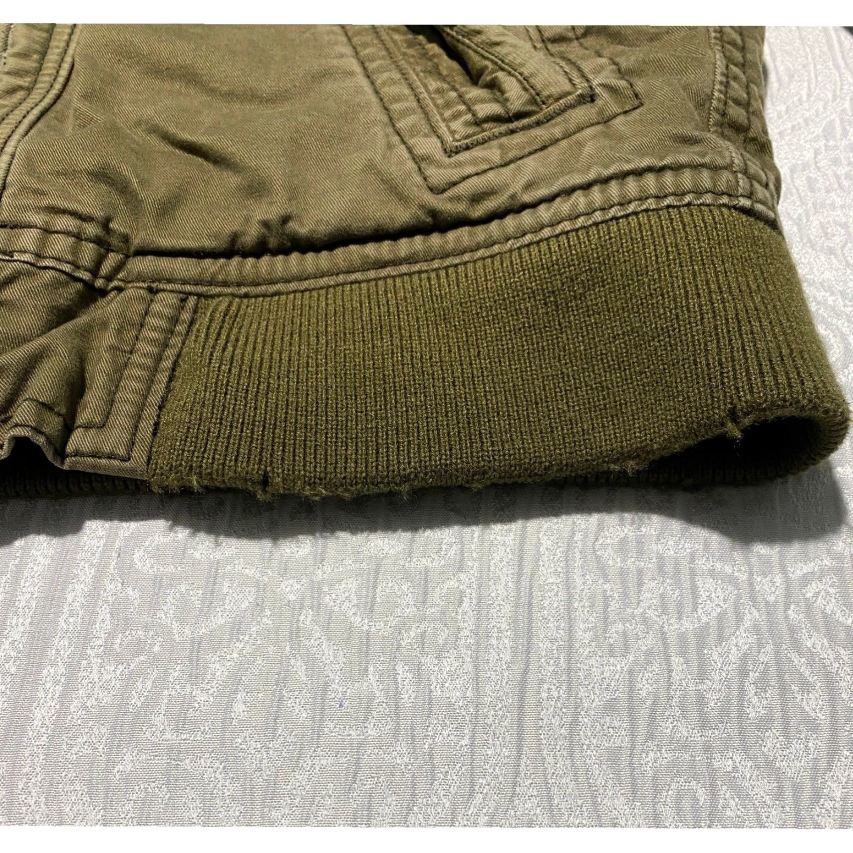 Abercrombie & Fitch VINTAGE Abercrombie & Fitch Men's Bomber Jacket Olive Green XL Cotton Canvas Full Zip Stand-Up Collar Casual Size US XL / EU 56 / 4 - 3 Thumbnail