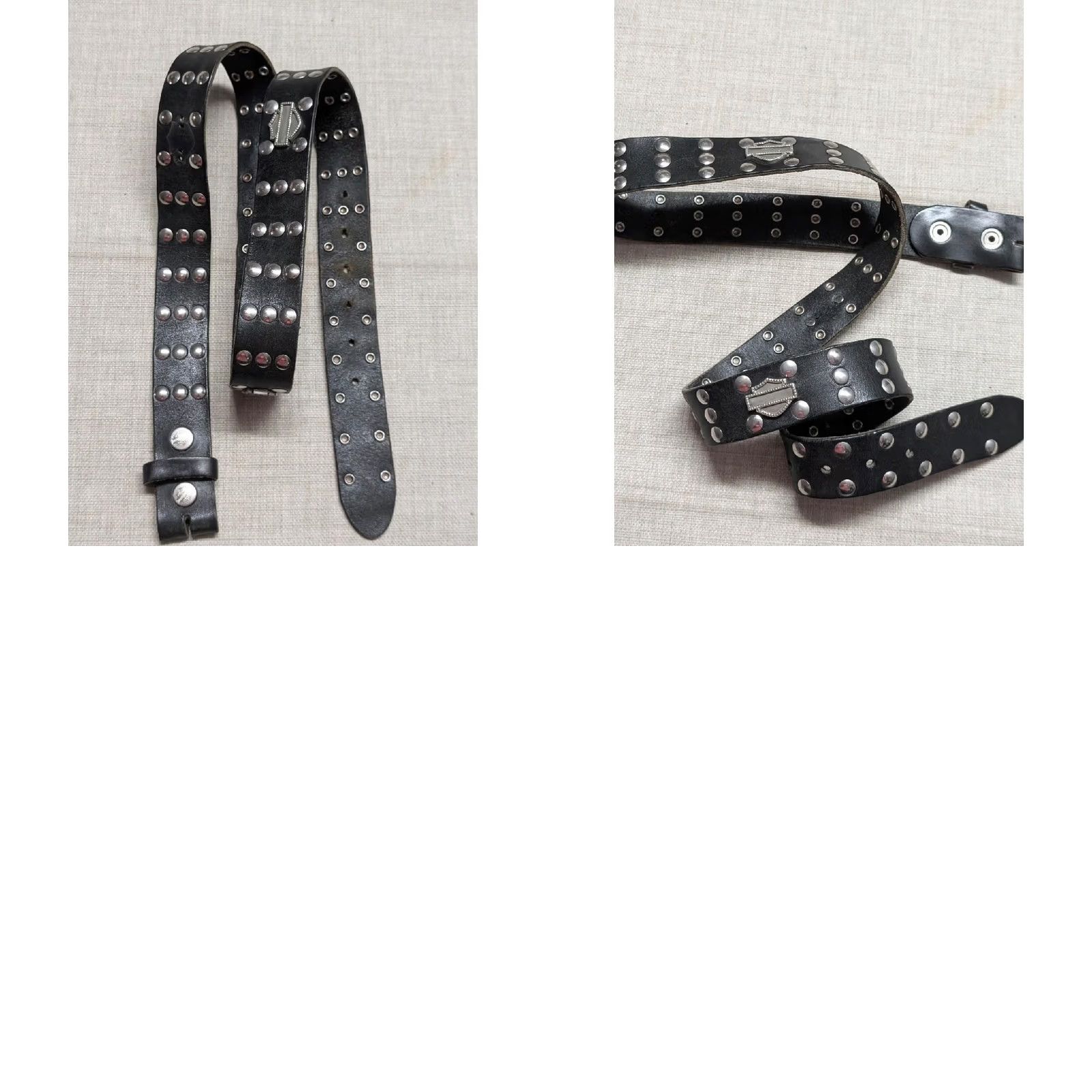 Harley Davidson VINTAGE Harley-Davidson belt 42 leather studded punk western belt Men 42 Black Studded Concho 1990s Size 42 - 10 Thumbnail