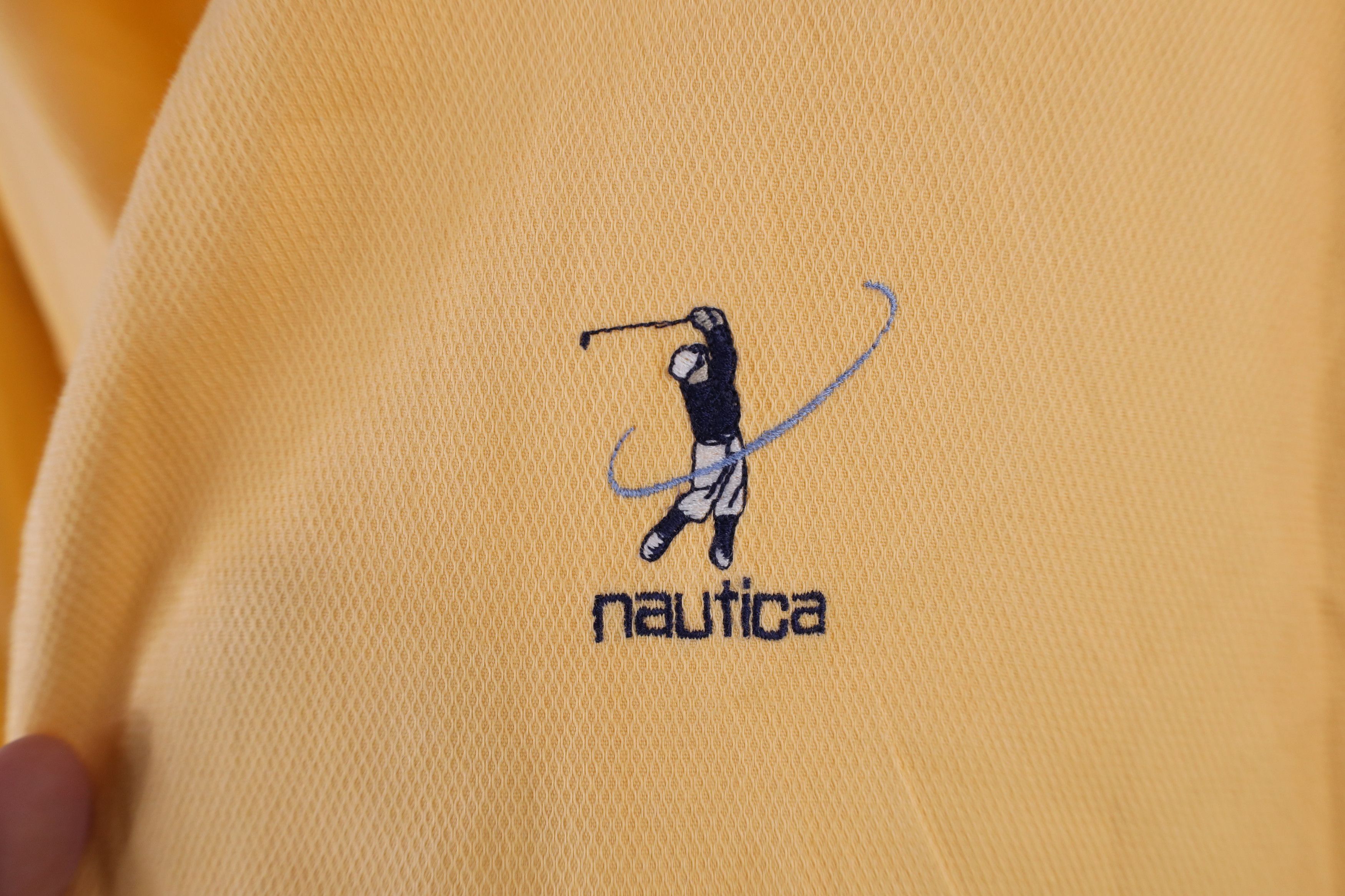 Nautica × Vintage Vintage 90s Nautica Spell Out Golf Short Sleeve Button Shirt Size US L / EU 52-54 / 3 - 4 Thumbnail