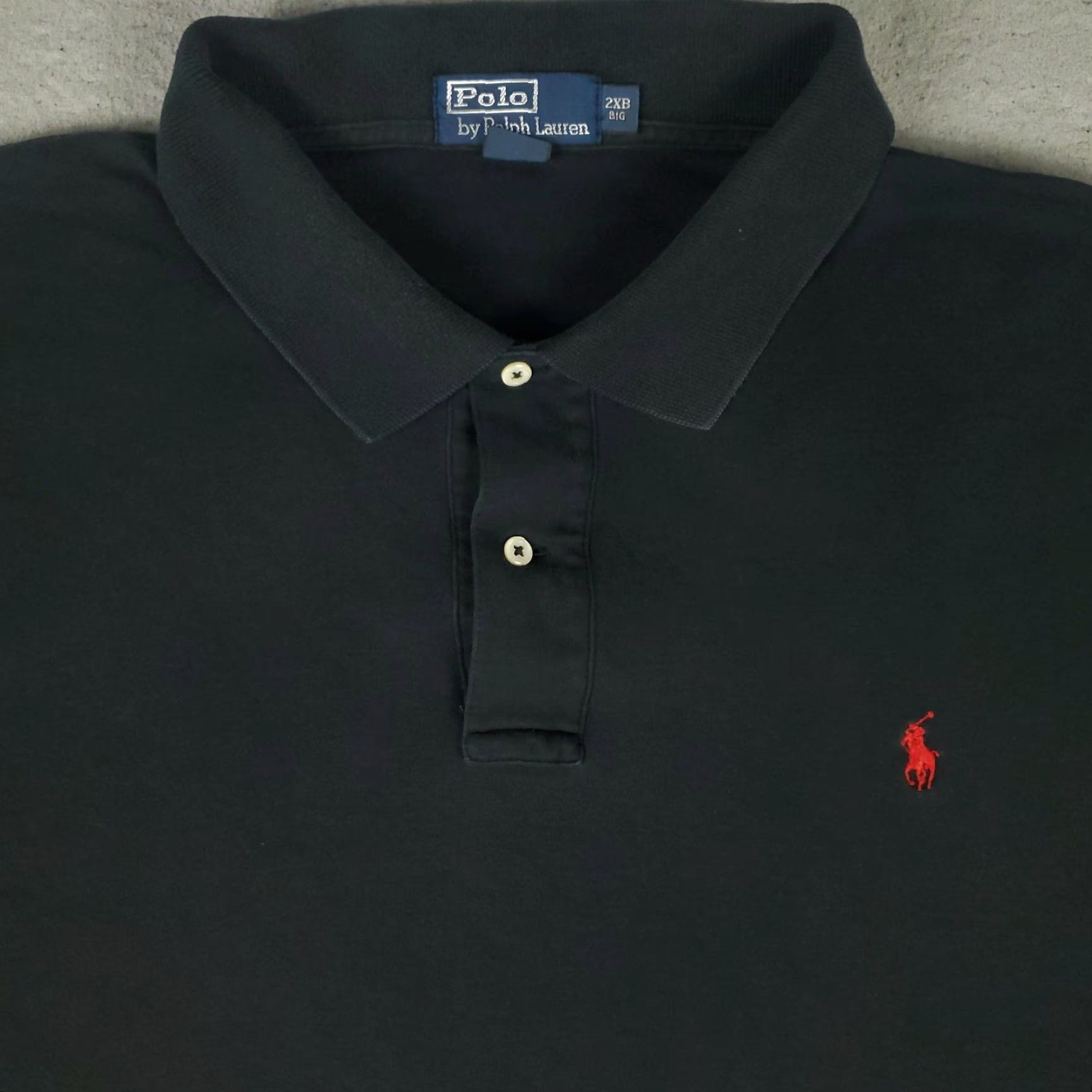 Ralph Lauren Ralph Lauren Polo Shirt Mens Big & Tall 2XB Black Polo Shirt Casual Short Sleeve Button Collared Logo Pony Black 100% Cotton Size US XXL / EU 58 / 5 - 2 Thumbnail