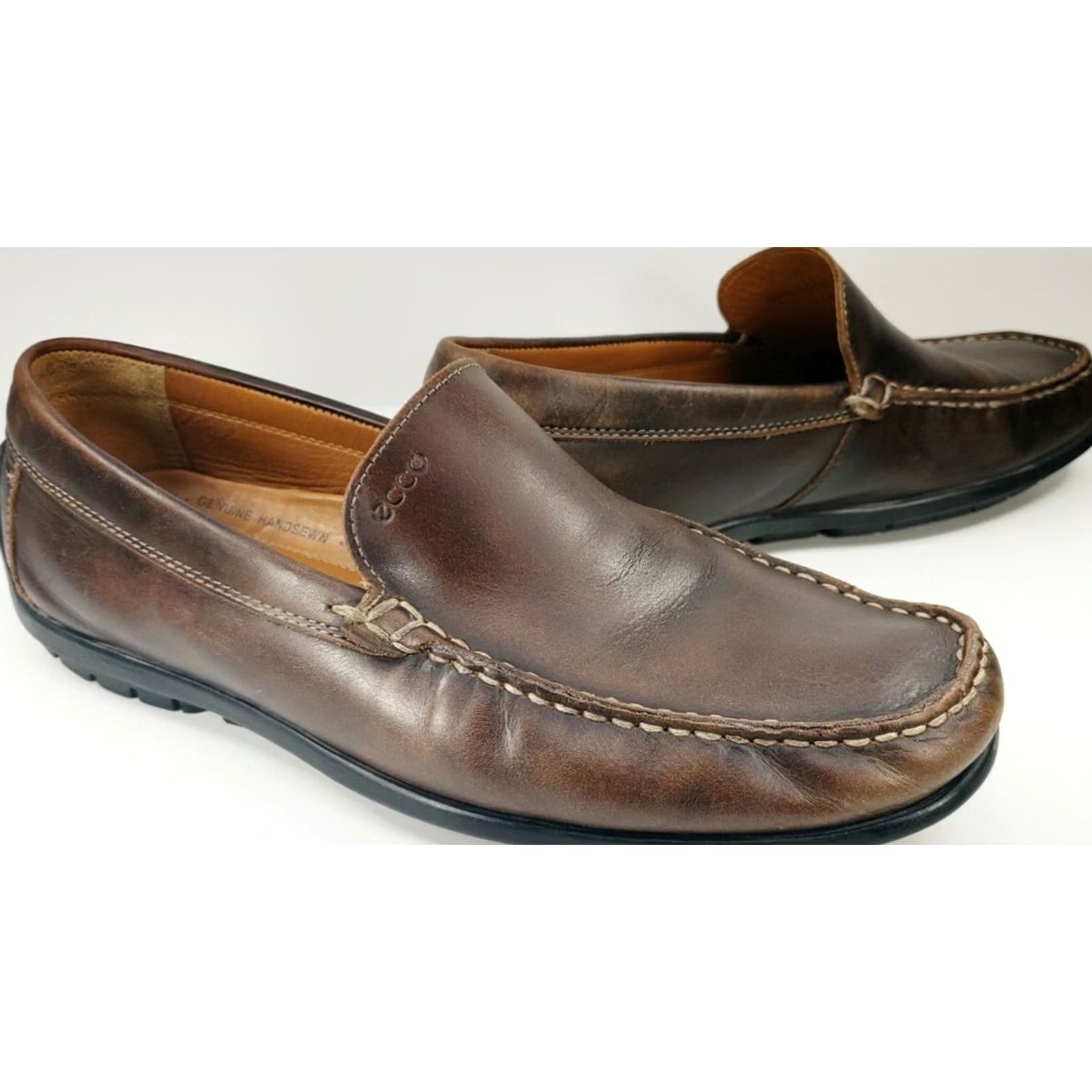 Ecco ECCO Loafers & Slip Ons Mens Brown Men Size 11M 44EU Leather Hand Sewn Size US 10.5 / EU 43-44 - 2 Thumbnail