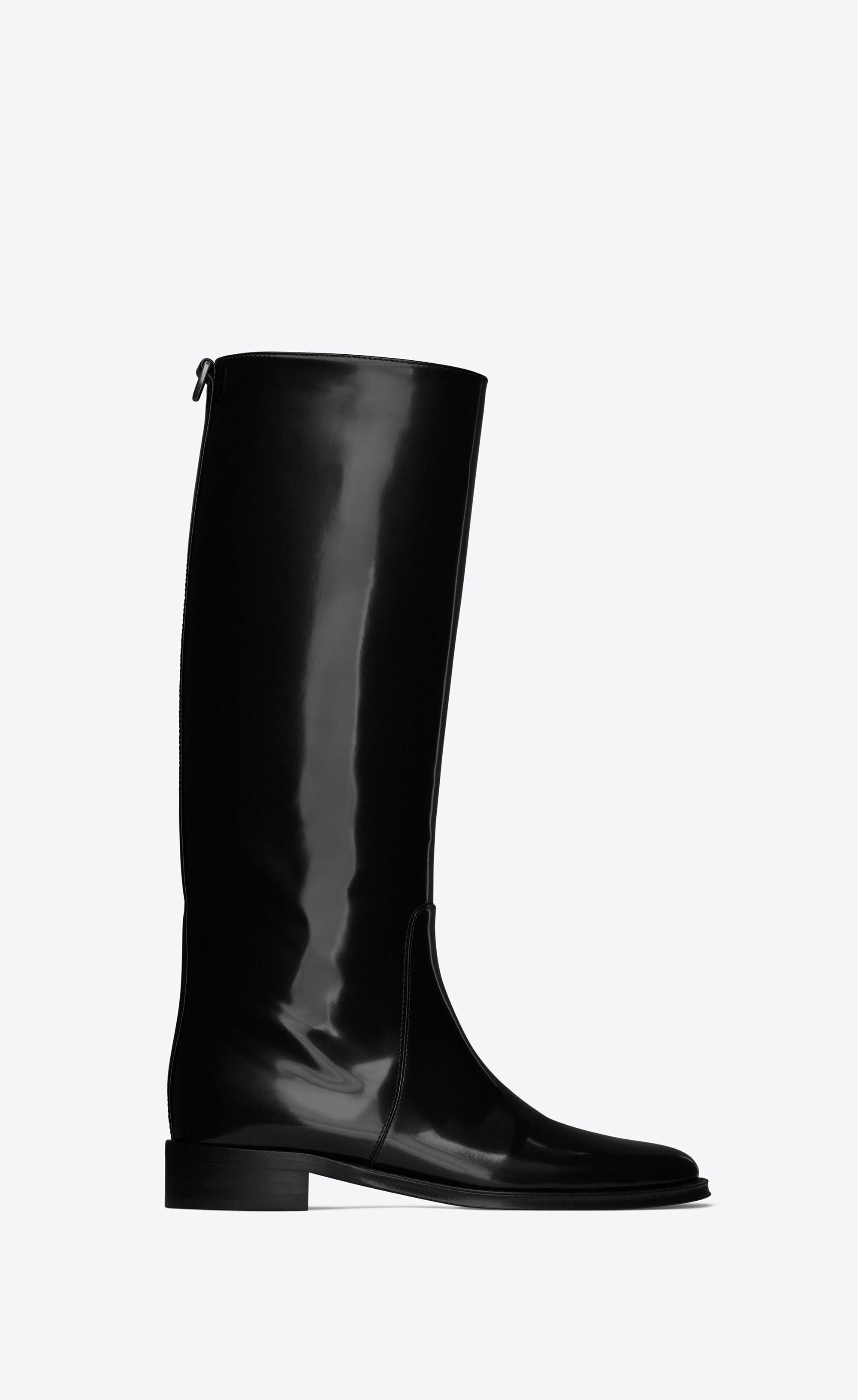 Saint Laurent Paris oc11z1125 Hunt Boots in Glazed Leather in Black Size US 8 / IT 38 - 1 Thumbnail