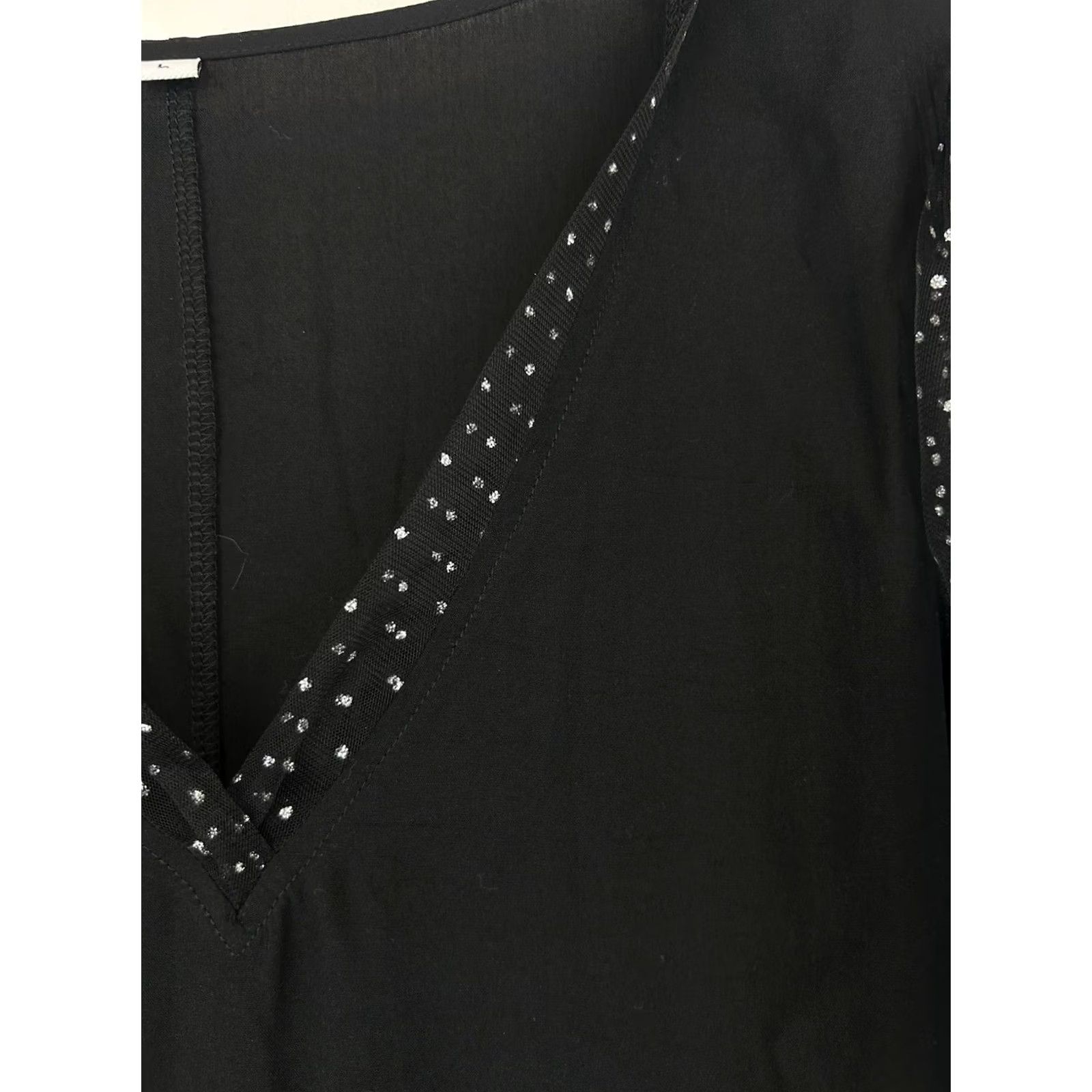 Vintage Womens L Black Tunic Dress Mini Sheer Sleeve Goth Witchcore Event Lightweight Size L / US 10 / IT 46 - 7 Thumbnail