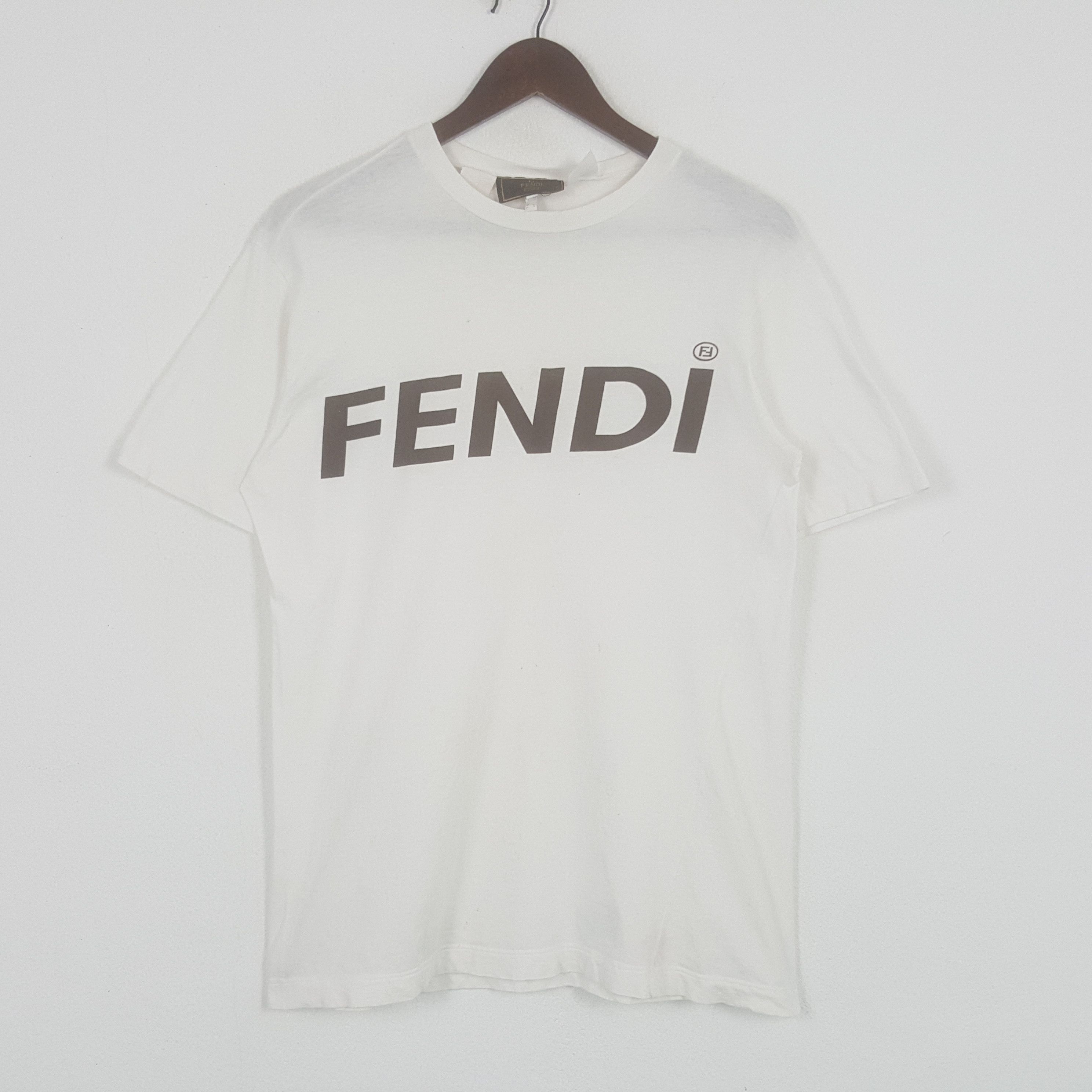 Fendi × Vintage Vintage FENDI Italian Designer Spell Out T-shirt Size US M / EU 48-50 / 2 - 1 Thumbnail