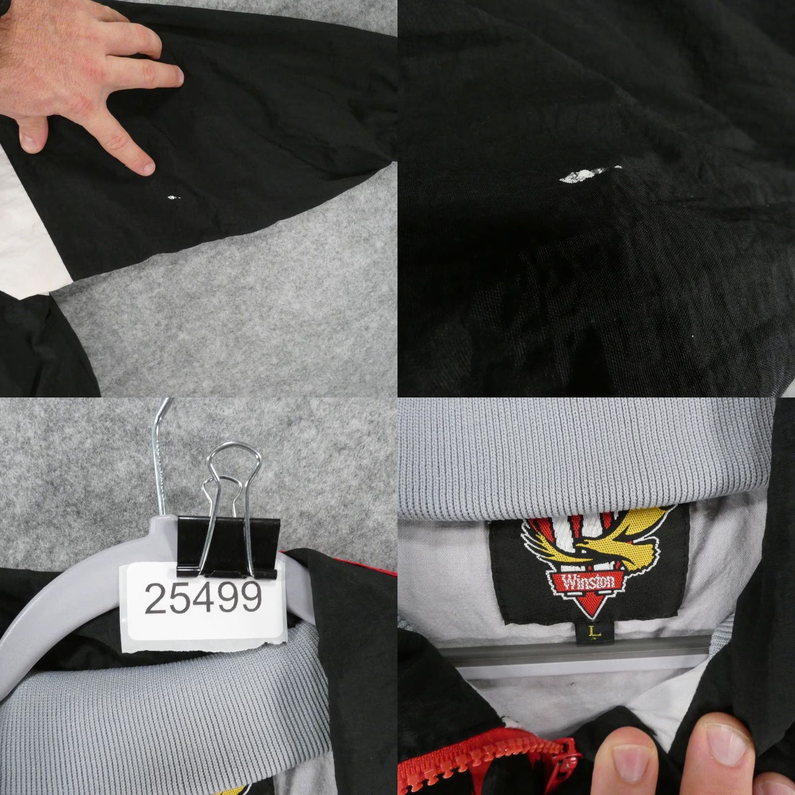 Vintage Vintage Winston Cigarette Jacket Mens Large Black Red Lined Full Zip Size US L / EU 52-54 / 3 - 8 Thumbnail