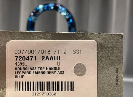 Balenciaga o1la1rc1a1024 Size: OS / Hourglass Top Handle Bag in Blue Size ONE SIZE - 3 Thumbnail