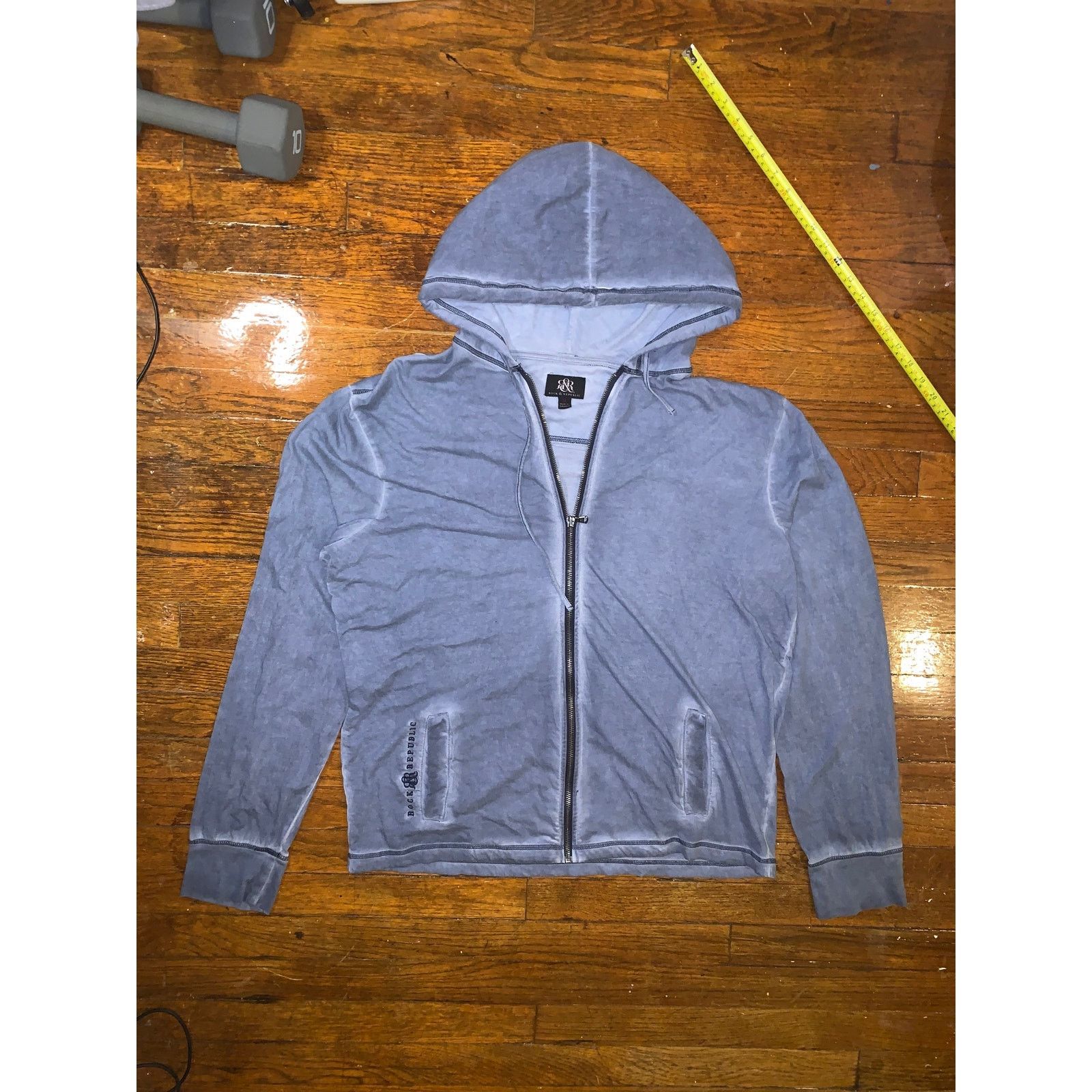 Rock & Republic Rock & Republic Mineral Wash Zip Hoodie Blue Grey XL Size US XL / EU 56 / 4 - 1 Thumbnail