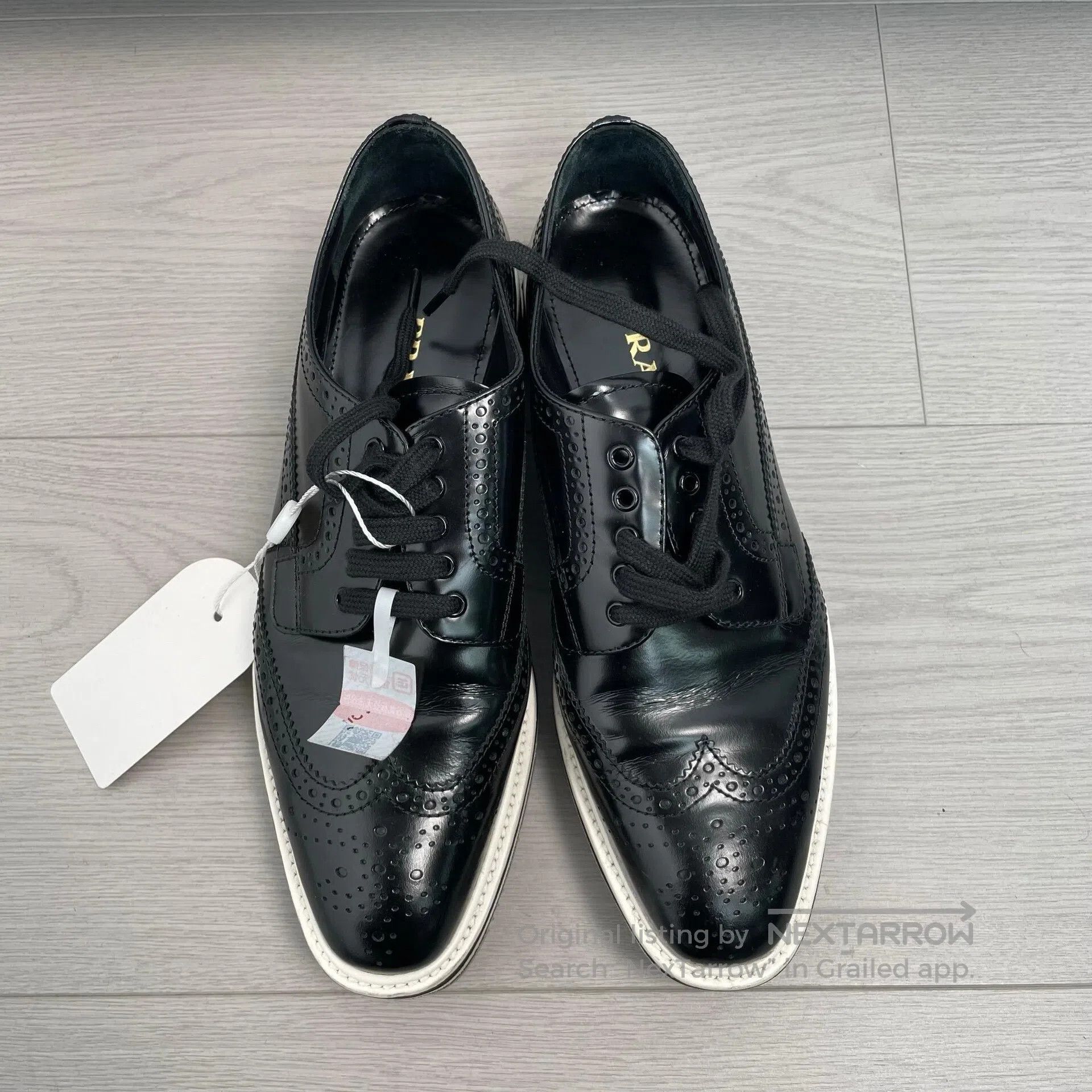 Prada Prada Black glossy brogues| Size US 6 / EU 39 - 1 Thumbnail