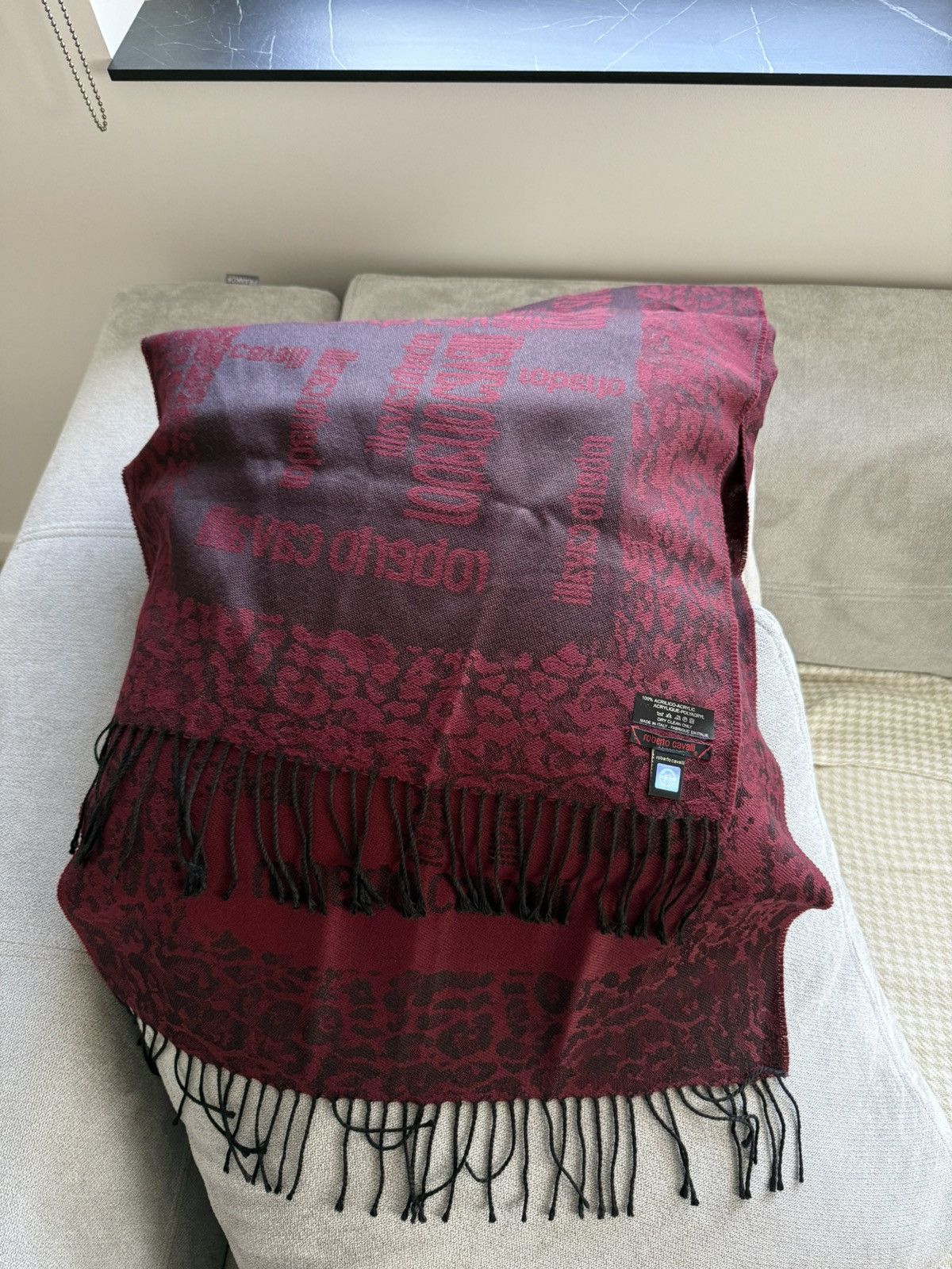 Roberto Cavalli Archive 2000s Roberto Cavalli Animal Print Acrylic Scarf Size ONE SIZE - 1 Thumbnail