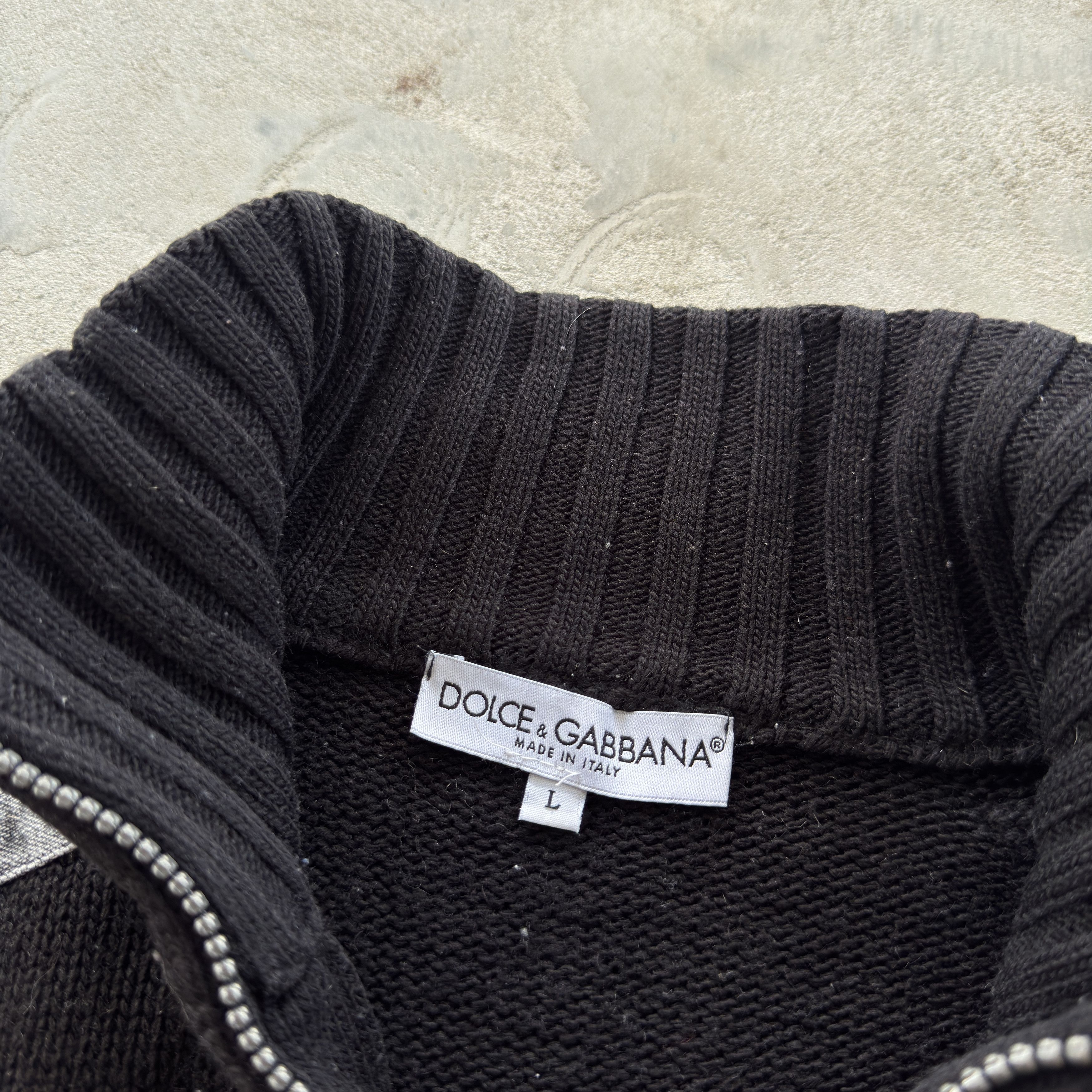 Dolce & Gabbana Dolce Gabbana Vintage 1/4 Zip Knit Sweater Denim Patches Size US L / EU 52-54 / 3 - 5 Thumbnail