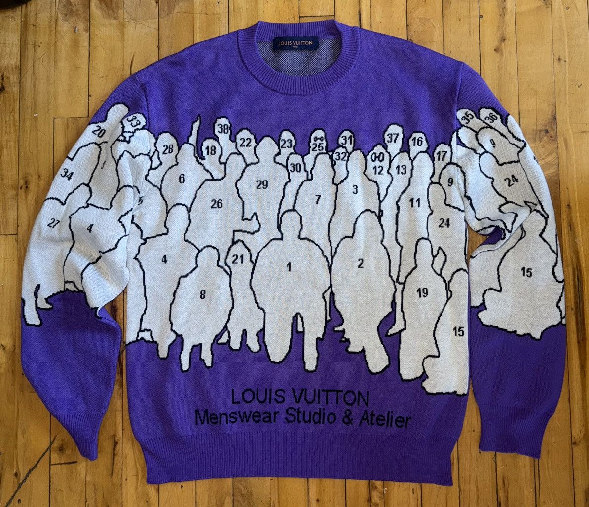 Louis Vuitton Louis Vuitton Studio Jacquard Crewneck Sweater 'Purple' Size US XL / EU 56 / 4 - 4 Thumbnail