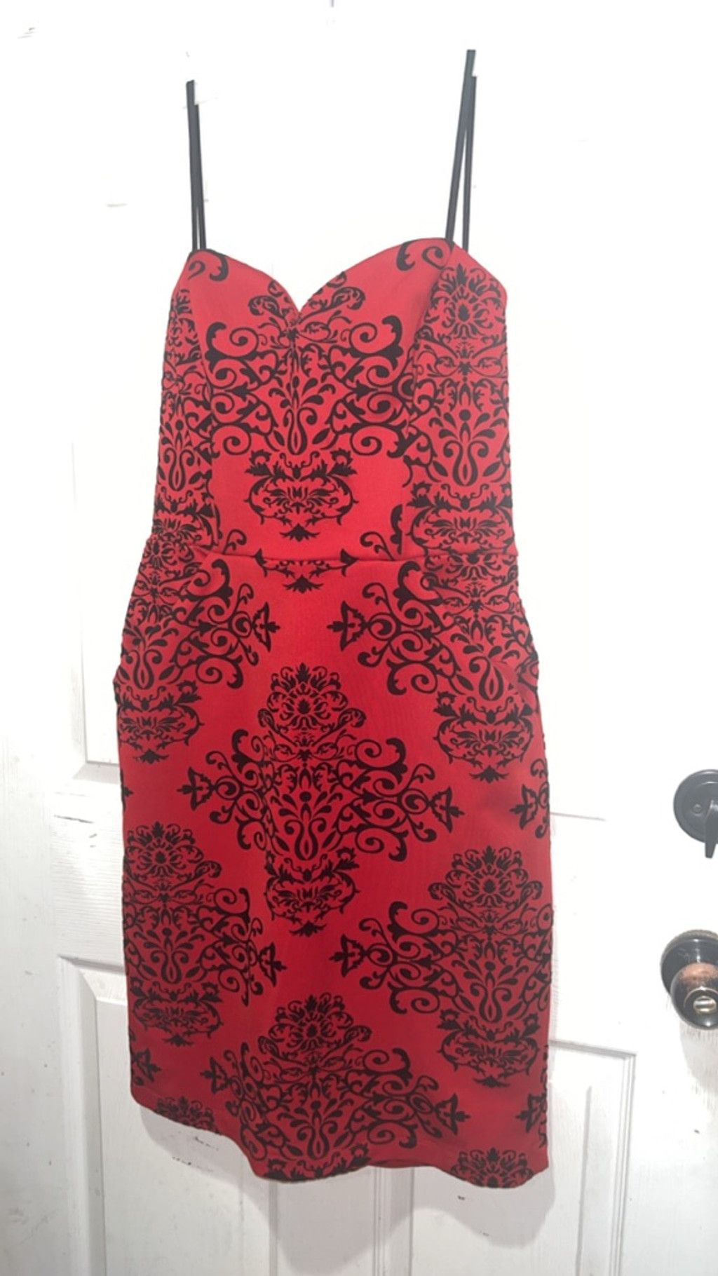 Other Women's B. Darlin Red & Black Patterned Mini Dress 13/14 Size M / US 6-8 / IT 42-44 - 2 Thumbnail