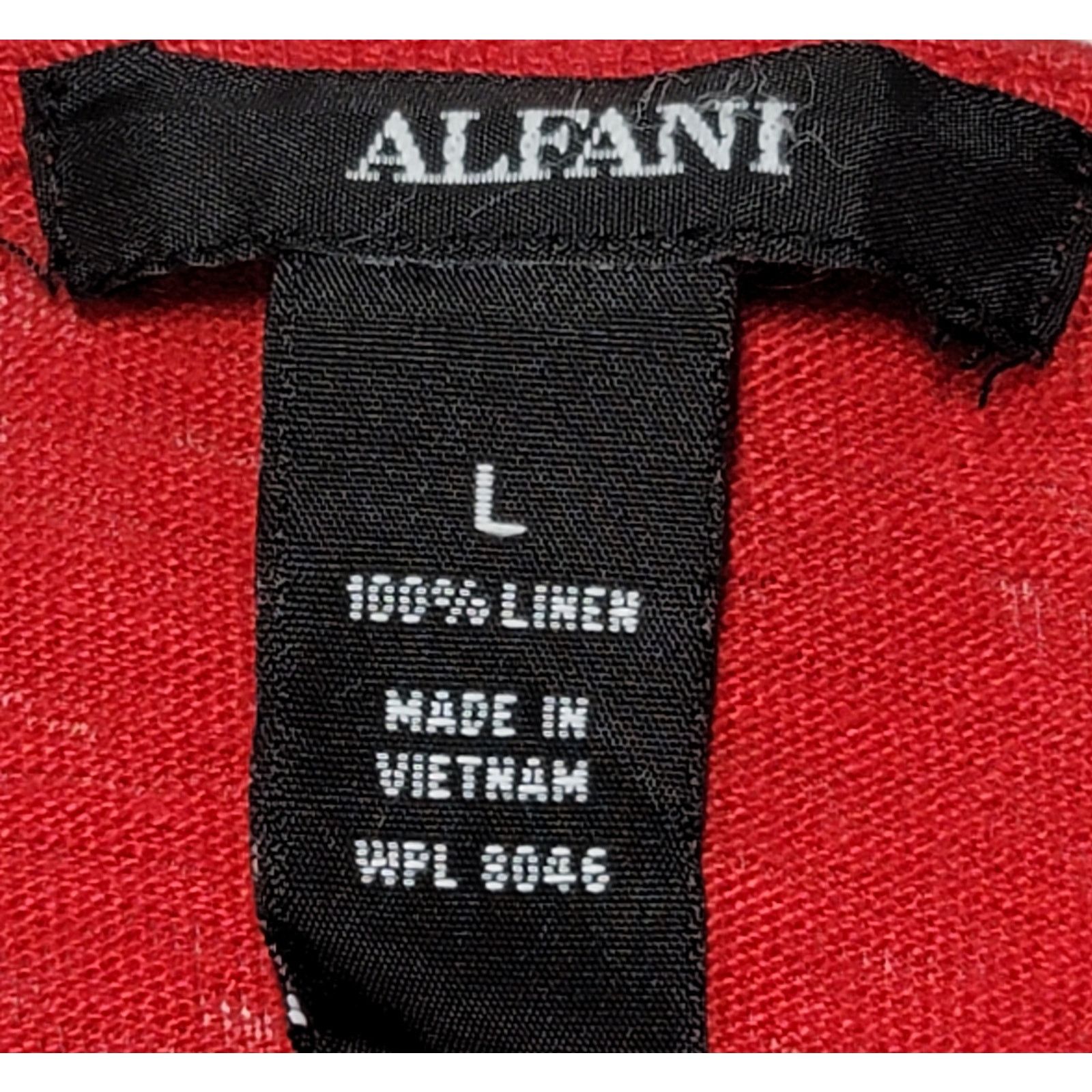 Alfani Alfani Red Slub Knit Dolman Short Sleeves Top Large Linen Size L / US 10 / IT 46 - 4 Thumbnail