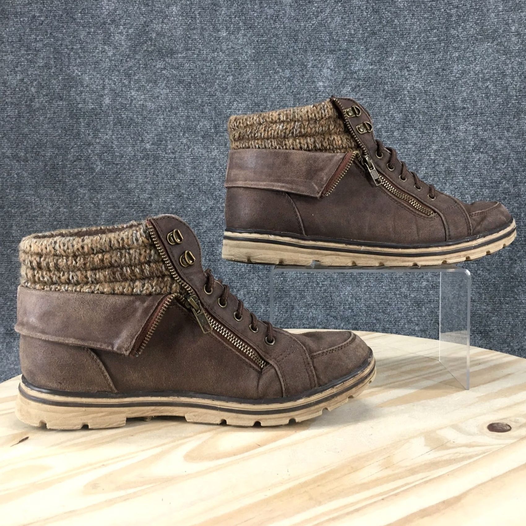 Vintage Cliffs White Mountain Boots Womens 11M Brown Kearny Lace Up Ankle C253352 Size US 11 / IT 41 - 2 Thumbnail