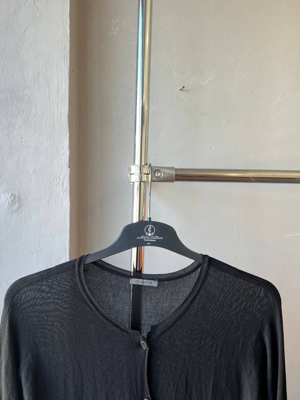 OSKA OSKA BLACK LIGHTWEIGH KNIT ASYMETRICAL WOMEN TUNIC CARDIGAN Size L / US 10 / IT 46 - 4 Thumbnail