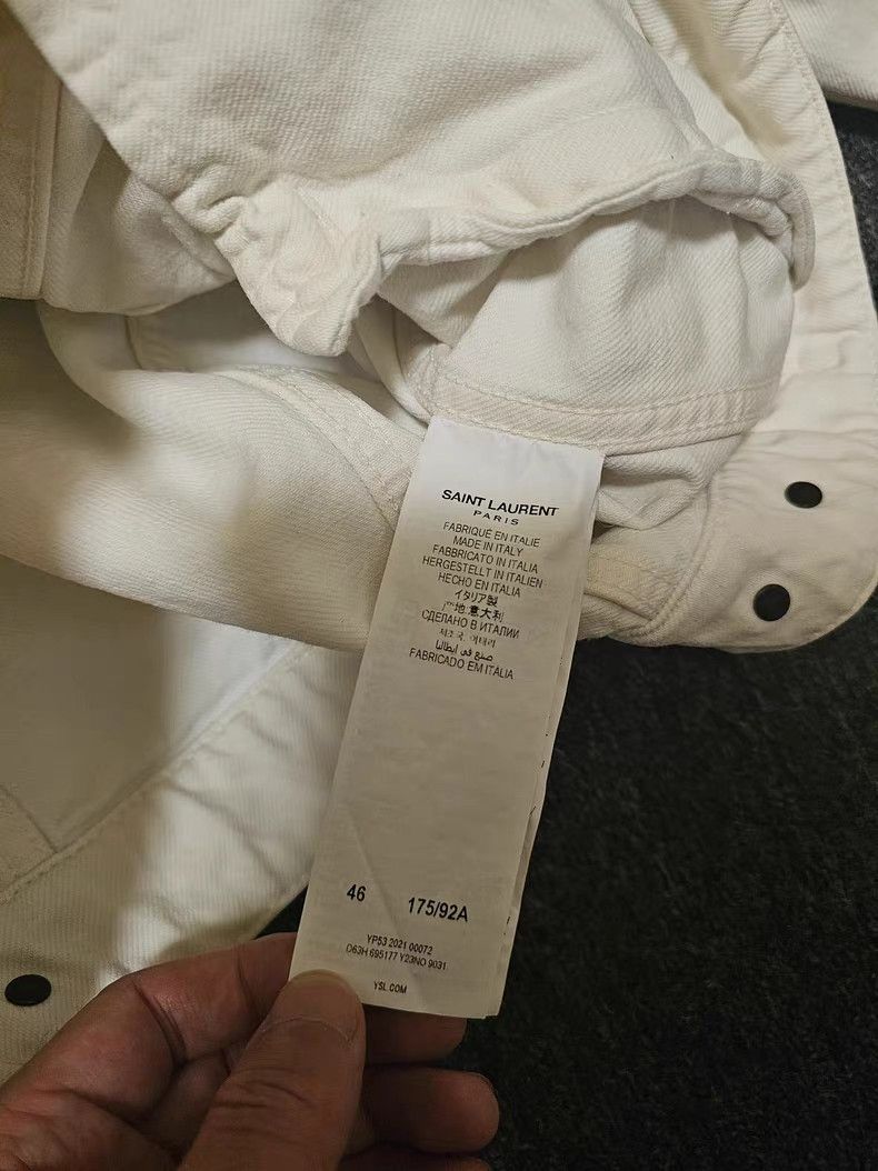 Saint Laurent Paris SAINT LAURENT YSL Off-White Denim Jacket Size US M / EU 48-50 / 2 - 3 Thumbnail
