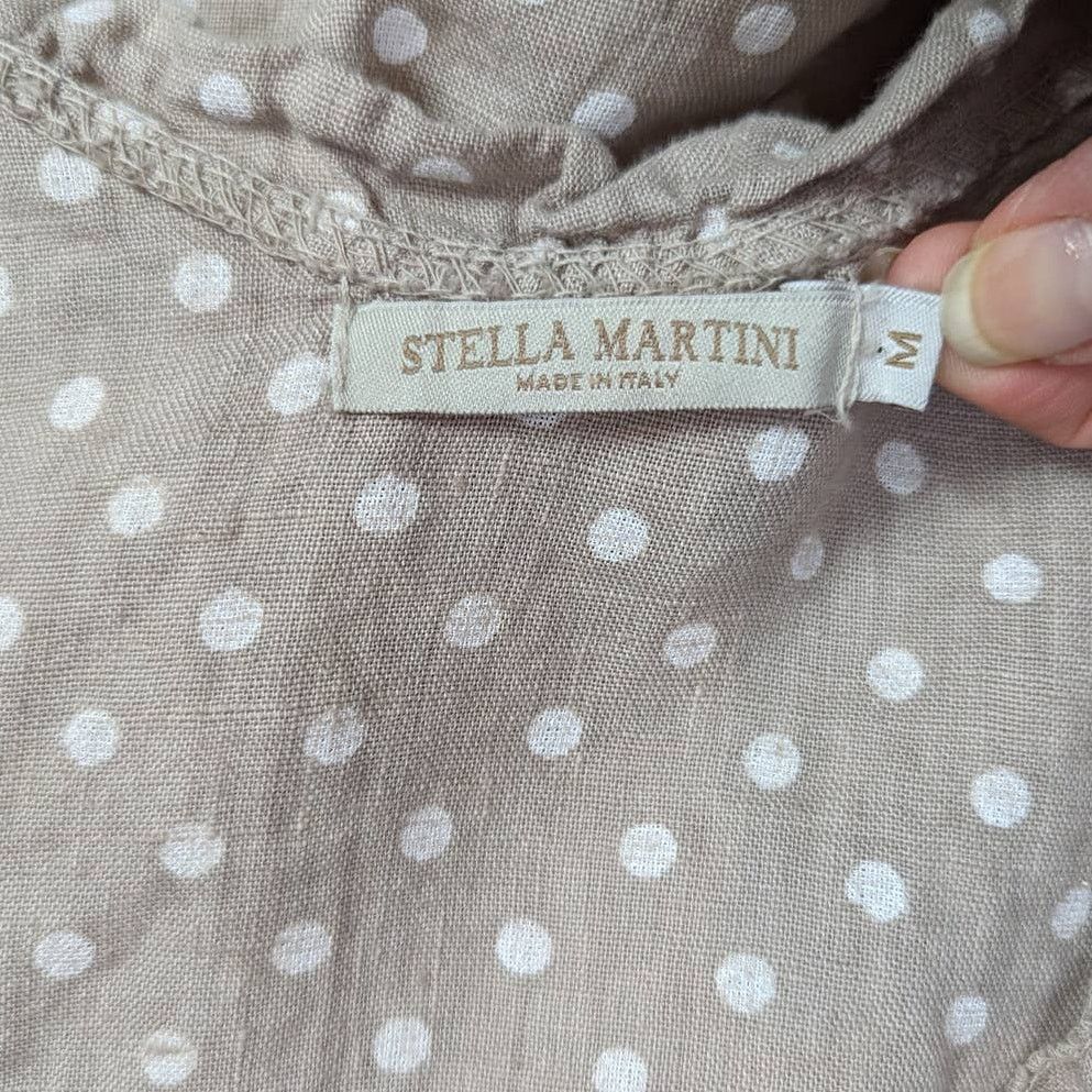 Other Stella Martini Polka Dot Linen Sundress Tan and White Medium Size M / US 6-8 / IT 42-44 - 4 Thumbnail