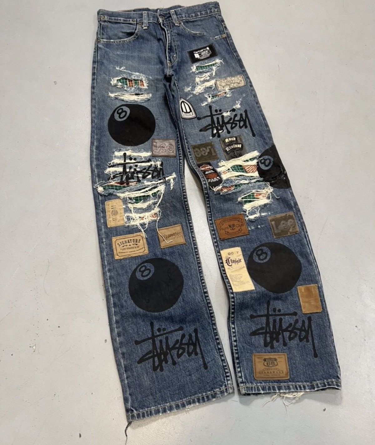 Levi's Vintage levis custome made stussy printed patched denim Size US 28 / EU 44 - 3 Thumbnail