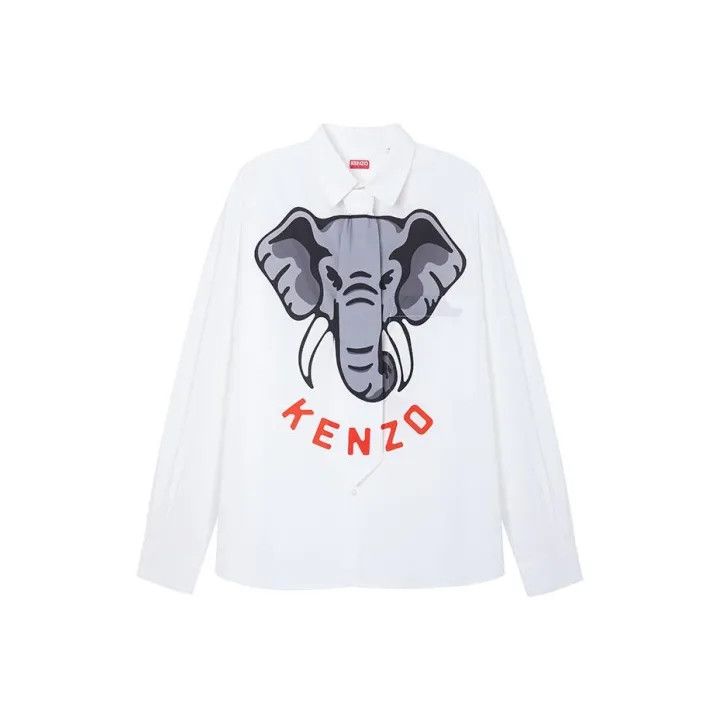 Kenzo Kenzo Elephant Logo Long Sleeve Shirt for Men 0079 Size US L / EU 52-54 / 3 - 1 Thumbnail
