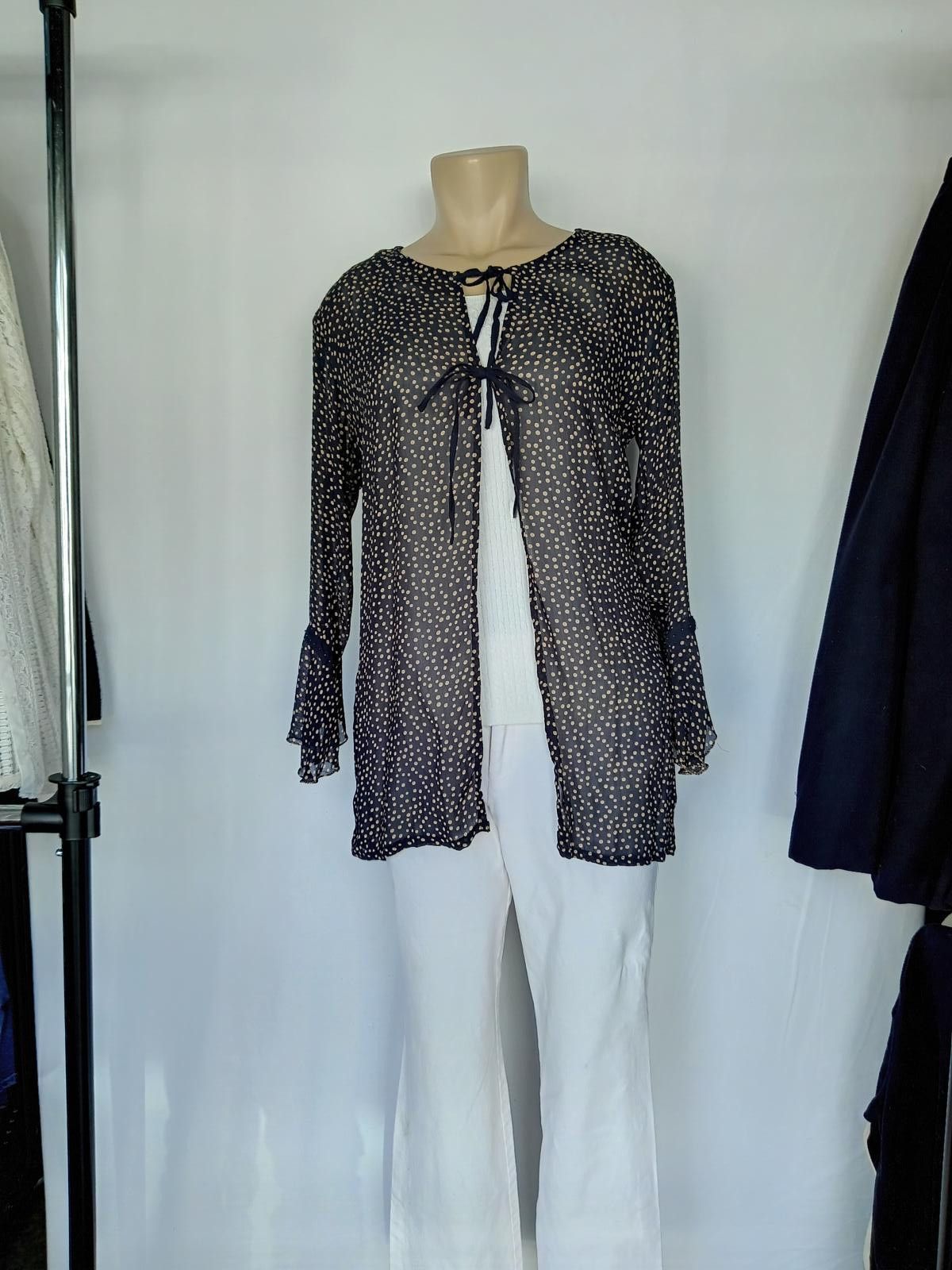 Designer Jac-Jac Polka Dot Chiffon Kimono Size L / US 10 / IT 46 - 2 Thumbnail