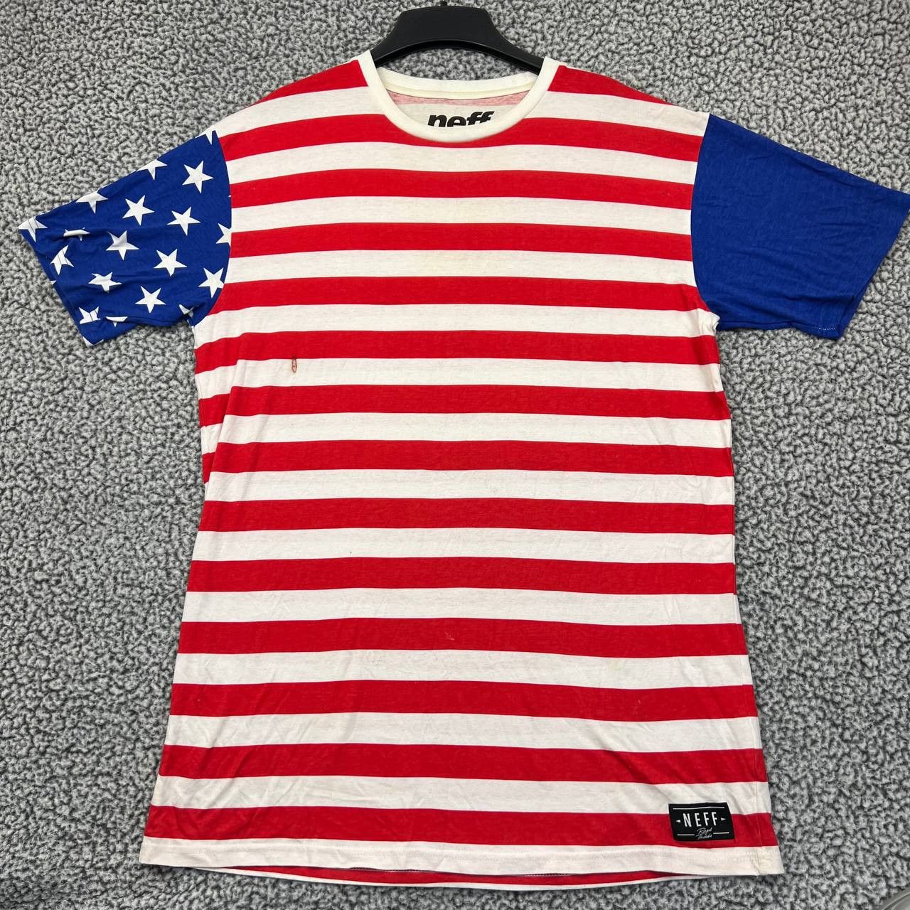 NEFF American Flag Shirt Men Short Sleeve Crew Neck Cotton L Size US L / EU 52-54 / 3 - 1 Thumbnail