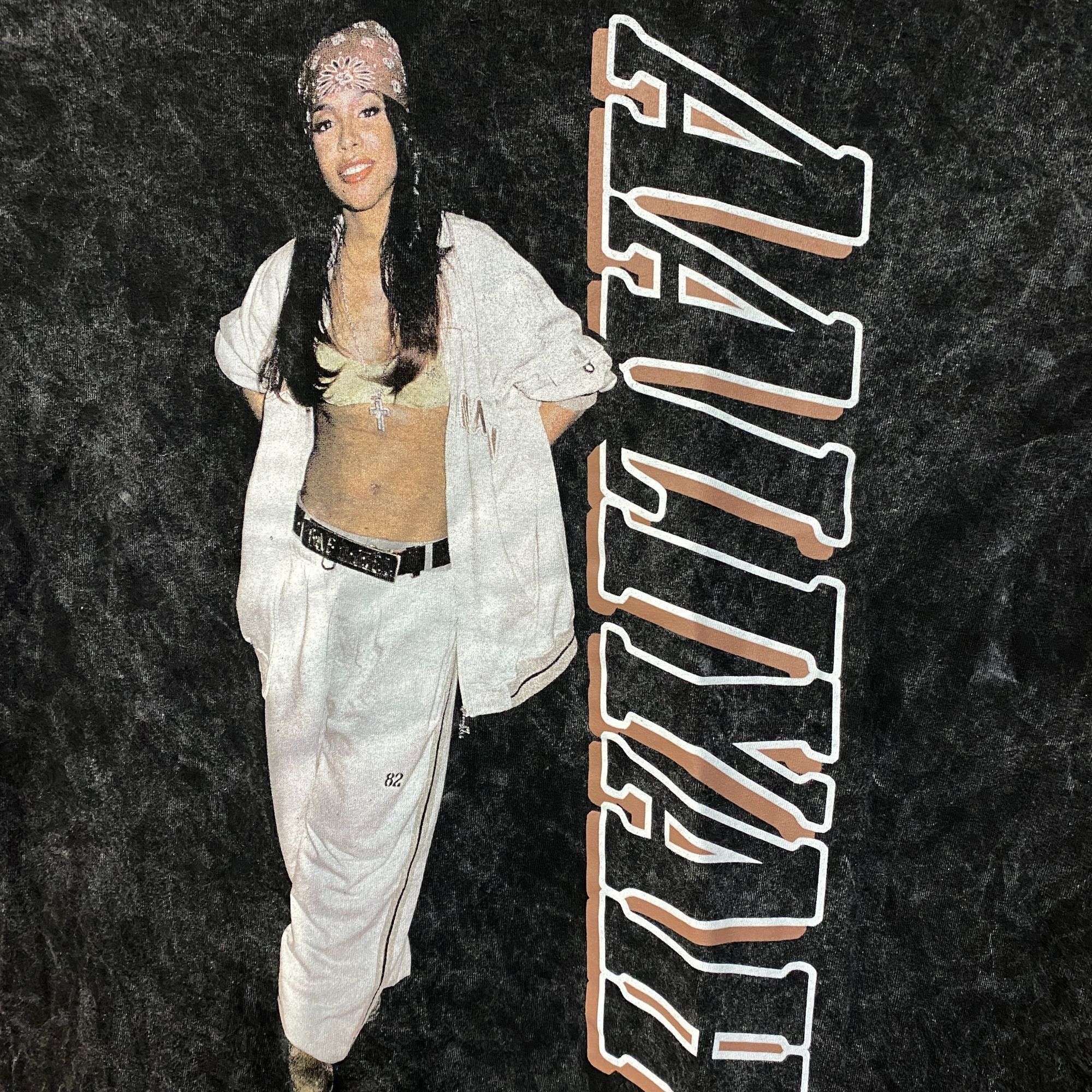 Other Aaliyah R&B Vintage-Style Washed Black T-Shirt Medium Size US M / EU 48-50 / 2 - 2 Thumbnail