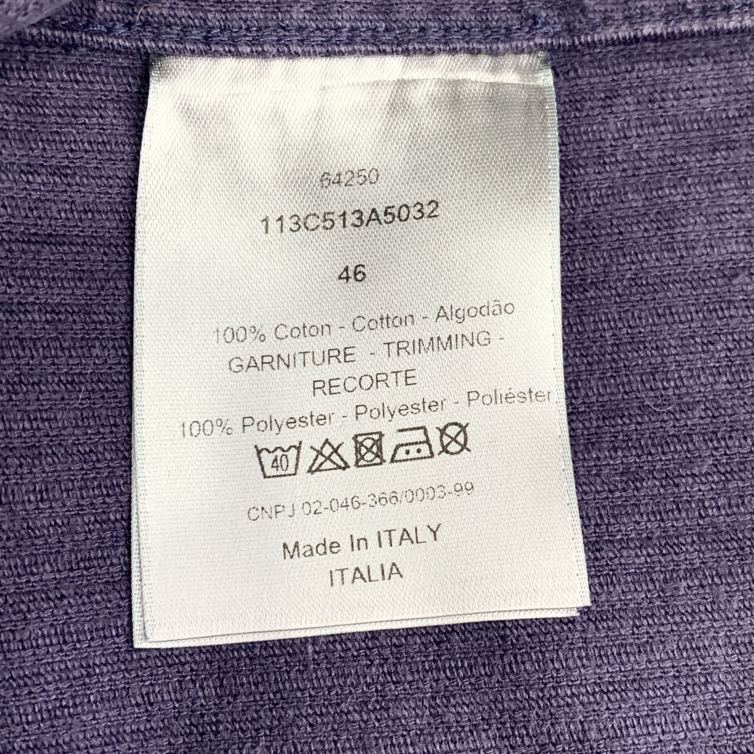 Dior Dior Purple Collar Cotton Corduroy Zip-Up Jacket 46 S Size S / US 4 / IT 40 - 3 Thumbnail