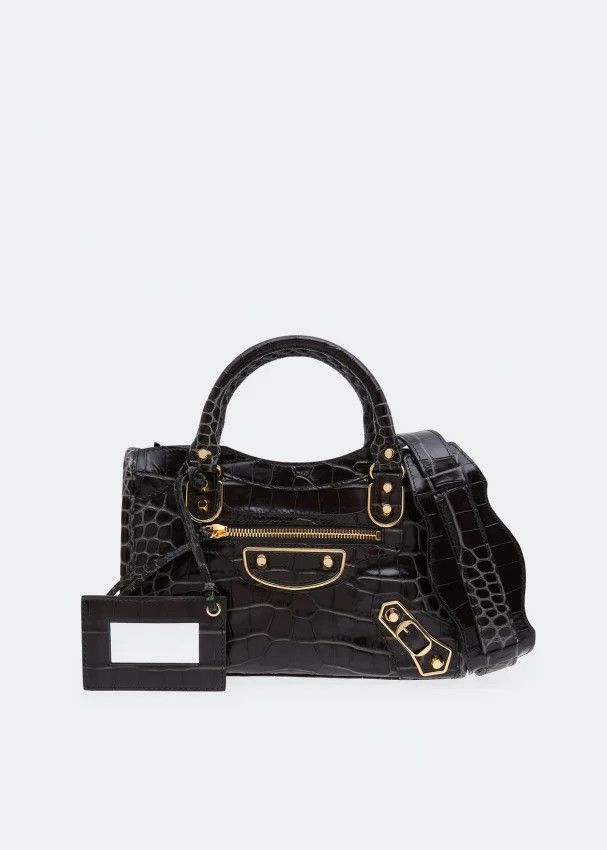 image of Balenciaga O1In1G1223 City S Embossed Tote Bag In Green, Women's