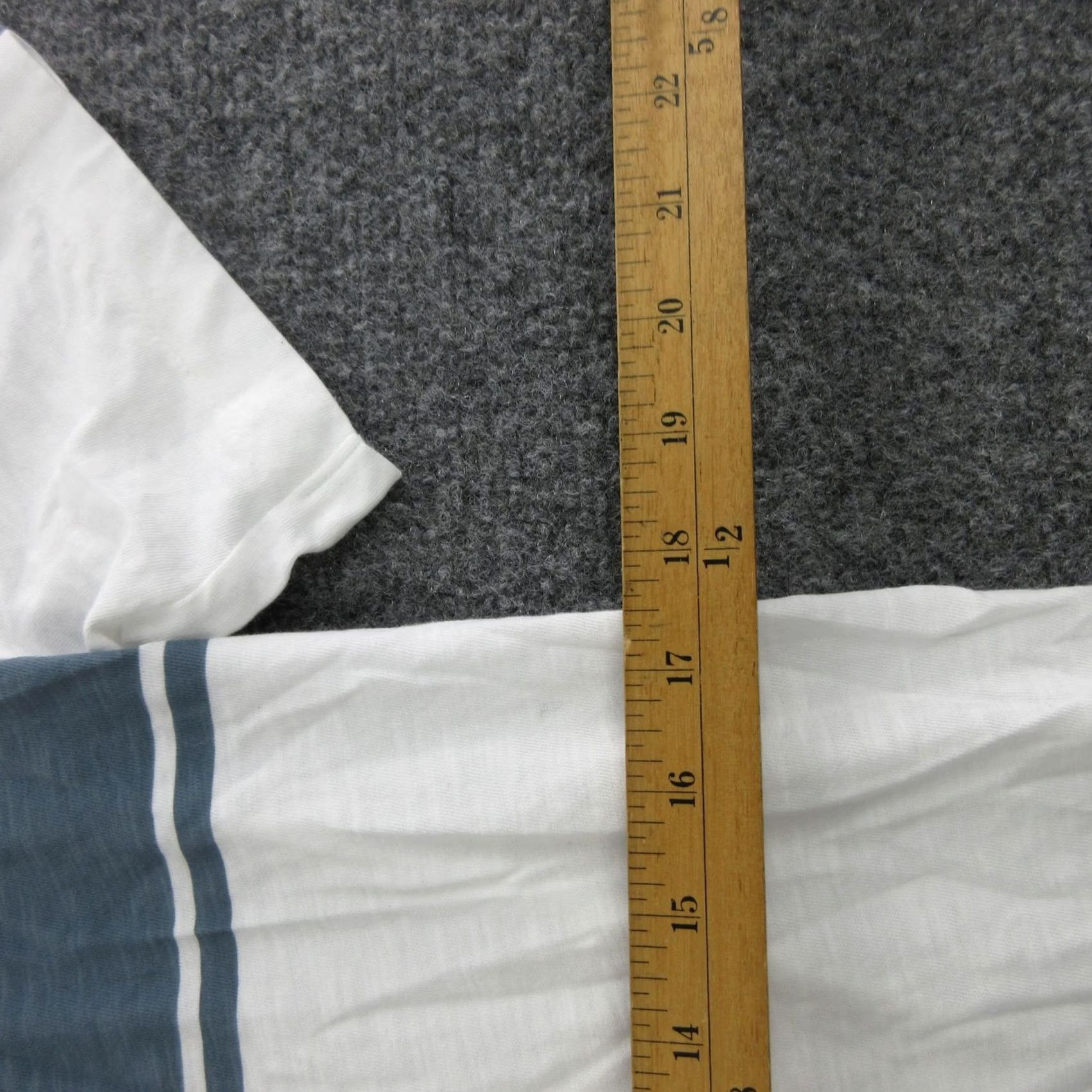 Faherty Faherty Shirt Mens S White Short Sleeve Crewneck Sunwashed Stripe Tee Top Size US S / EU 44-46 / 1 - 4 Thumbnail