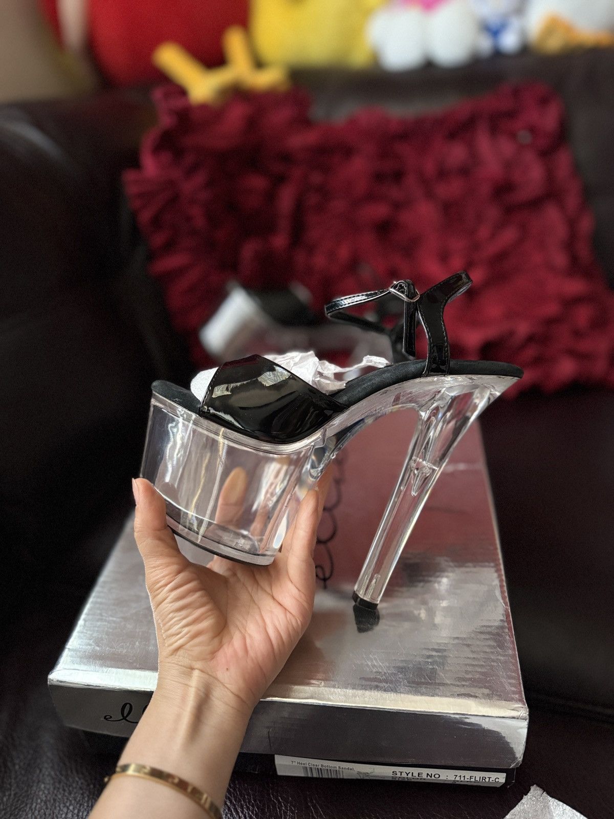 The Unbranded Brand Ellie Black and Silver Platform sex party Shoes size varies Size US 7 / IT 37 - 12 Thumbnail