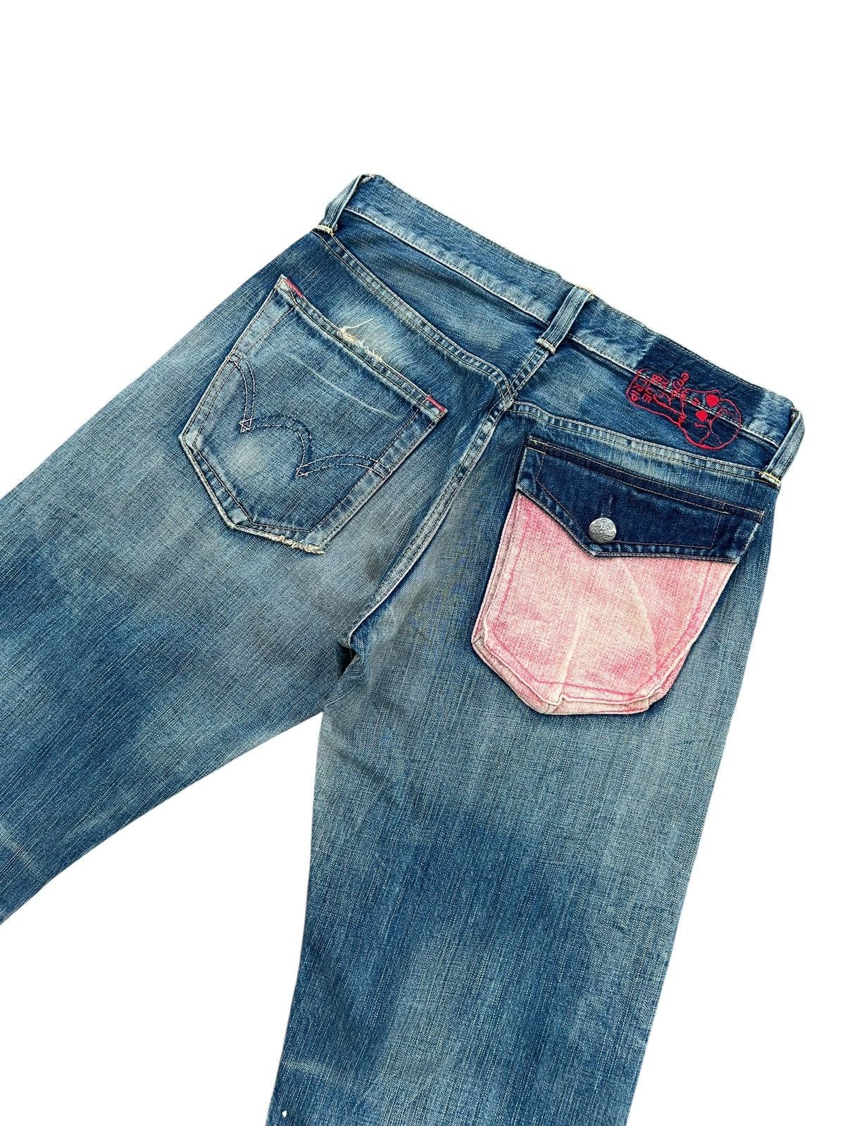Kapital Vintage Edwin Skull Distressed Japanese Faded Denim Jeans ☠️ Size US 32 / EU 48 - 6 Thumbnail