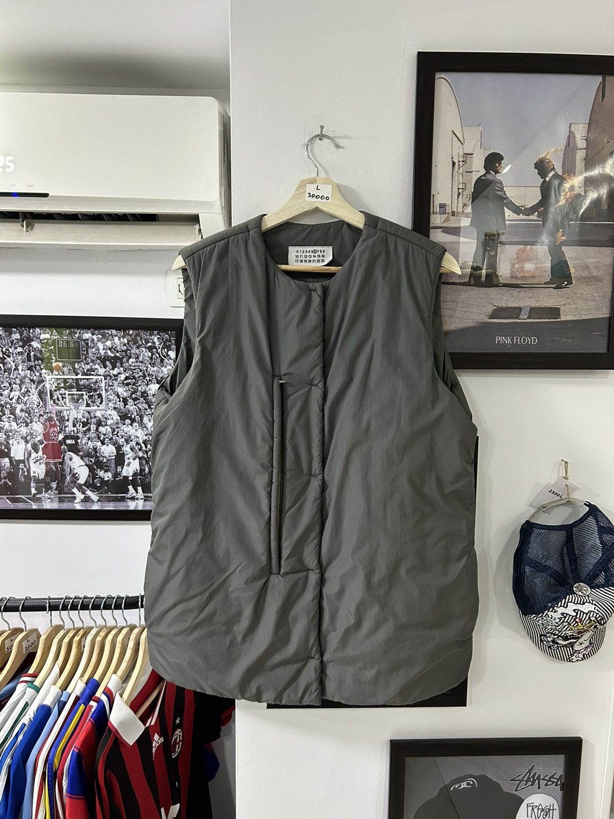 image of Archival Clothing x Maison Margiela 2006 Utillity Puffer Vest in Grey, Men's (Size Large)