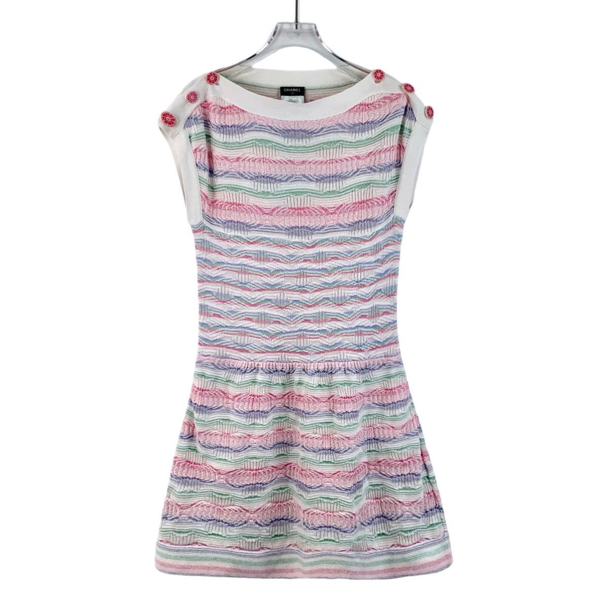 Chanel Chanel Colorblocked Striped Cotton Drop Shoulder Knit Dress Size XS / US 0-2 / IT 36-38 - 1 Thumbnail