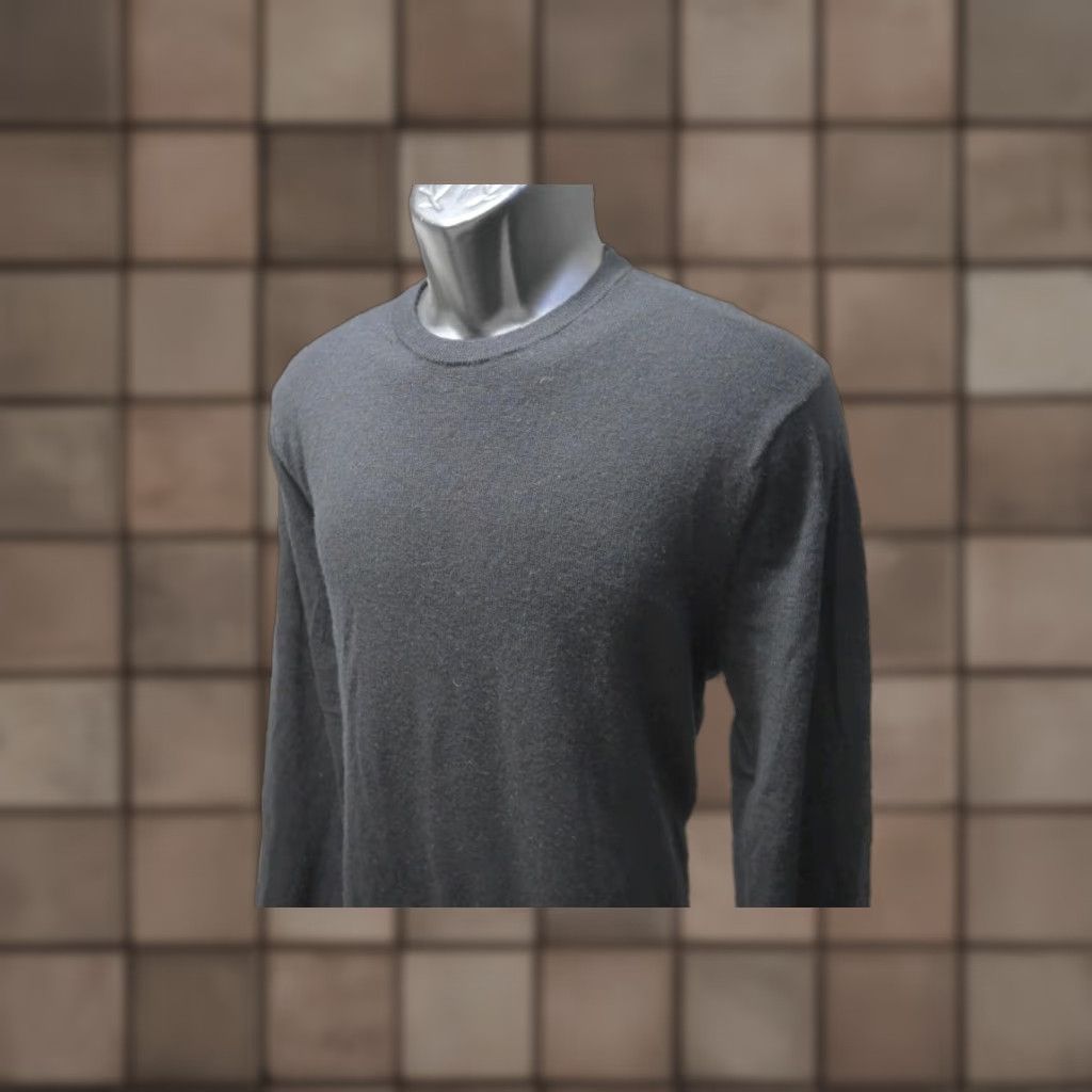 Bonobos Crewneck Sweater Slim Fit 100% Merino Wool Black Mens Sz Large