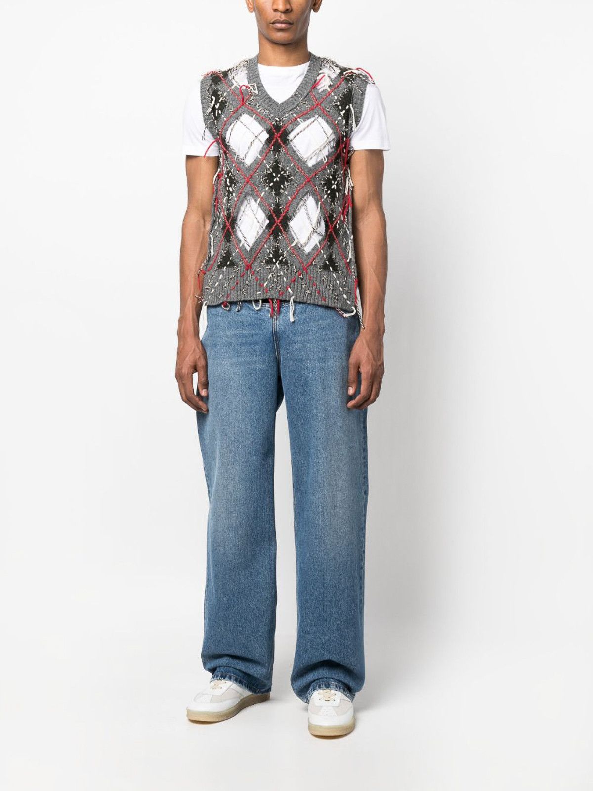 Maison Margiela o1y1124 V-Neck Sleeveless Sweater In Multicolor Size US S / EU 44-46 / 1 - 5 Thumbnail